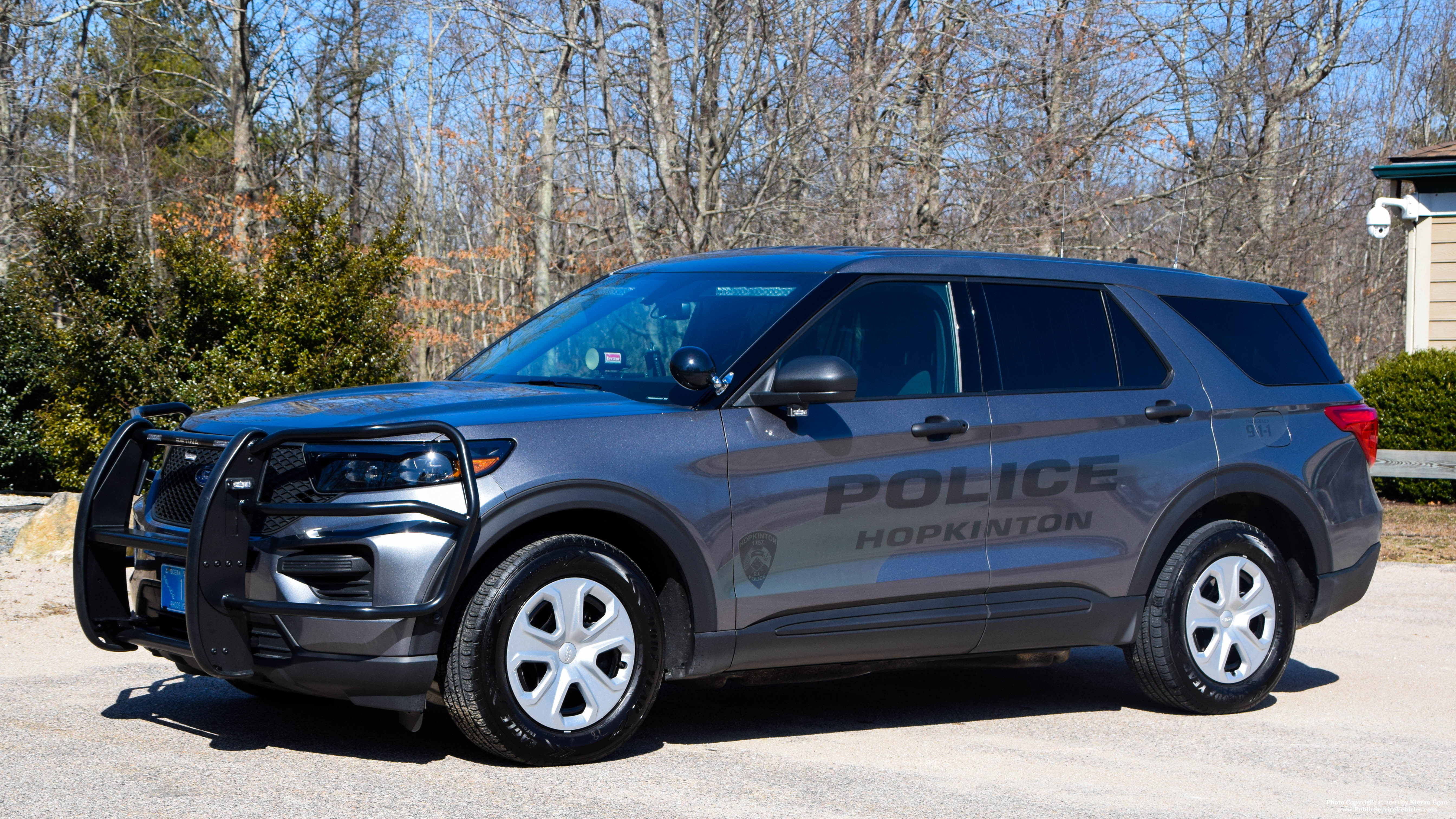 A photo  of Hopkinton Police
            Cruiser 188, a 2021 Ford Police Interceptor Utility             taken by Kieran Egan