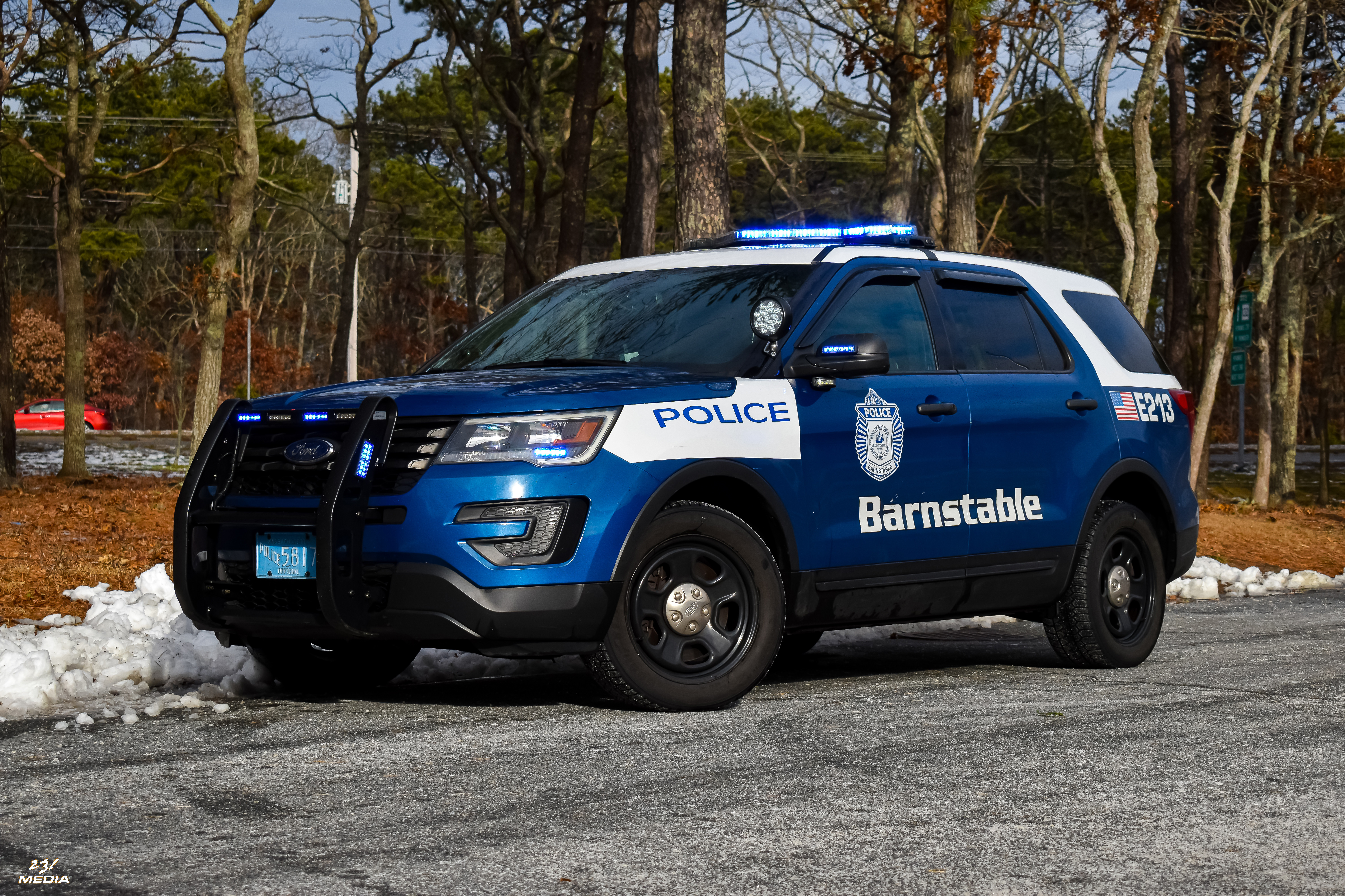 A photo  of Barnstable Police
            E-213, a 2018 Ford Police Interceptor Utility             taken by Luke Tougas