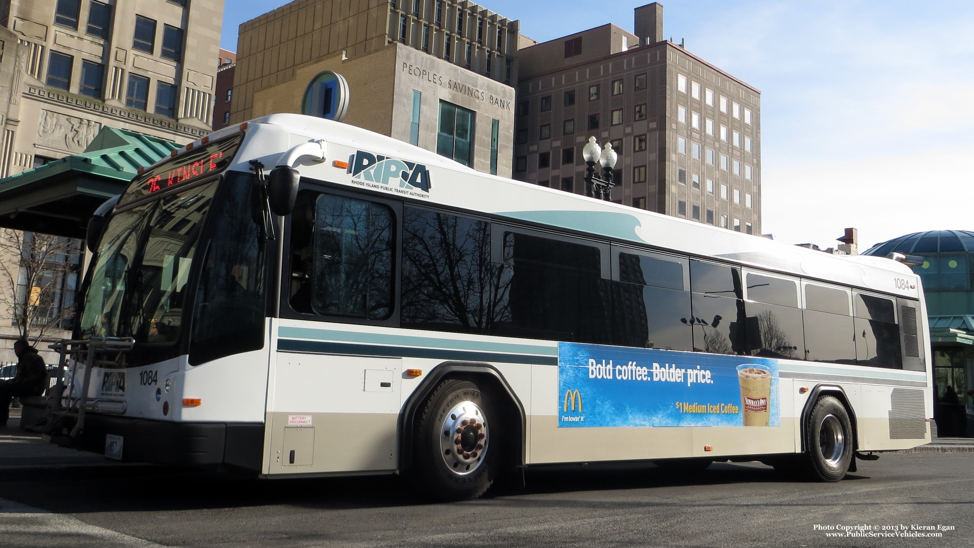 A photo  of Rhode Island Public Transit Authority
            Bus 1084, a 2010 Gillig BRT             taken by Kieran Egan