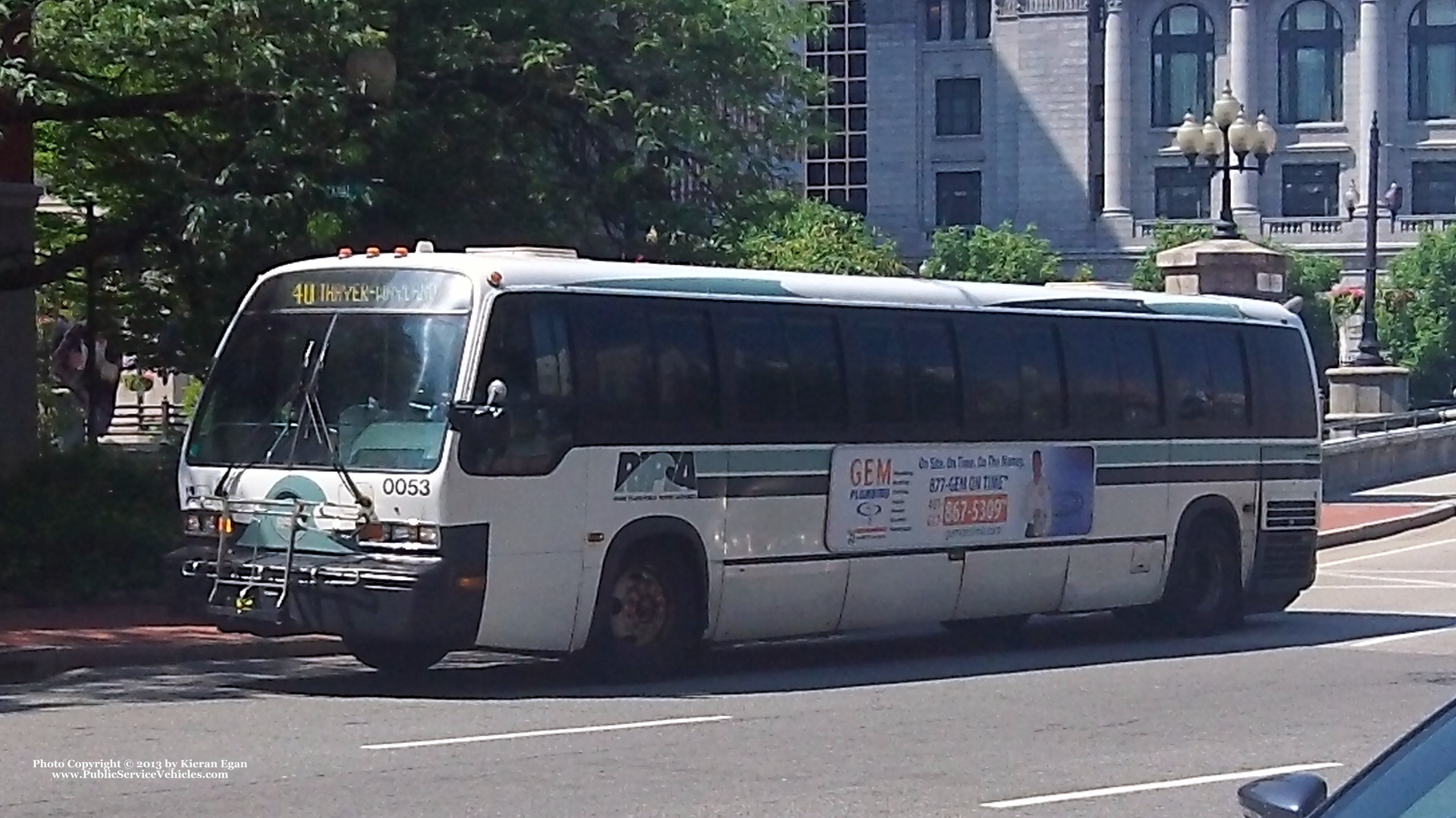 A photo  of Rhode Island Public Transit Authority
            Bus 0053, a 2000 Nova Bus RTS T82VN             taken by Kieran Egan