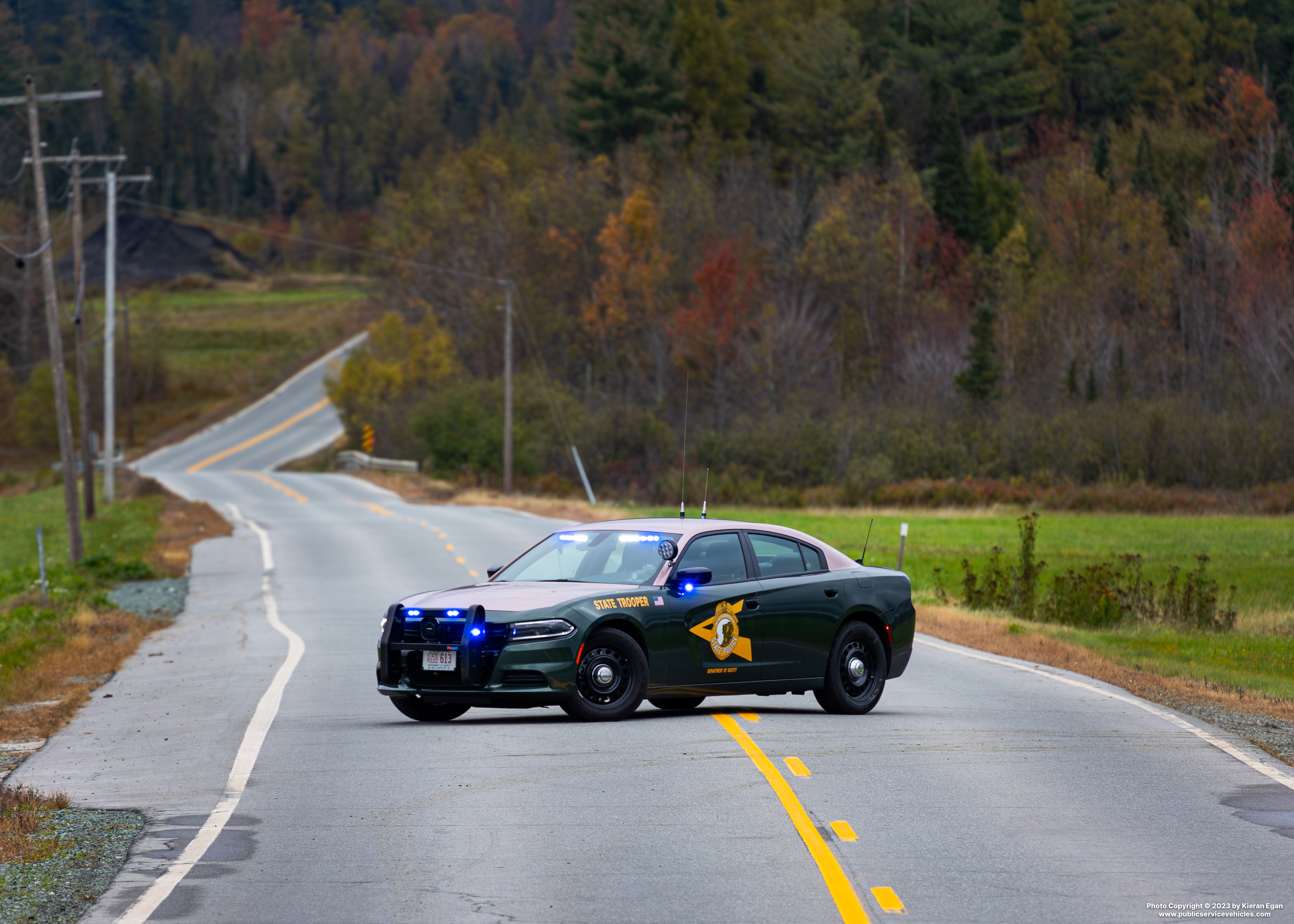 A photo  of New Hampshire State Police
            Cruiser 613, a 2022 Dodge Charger             taken by Kieran Egan