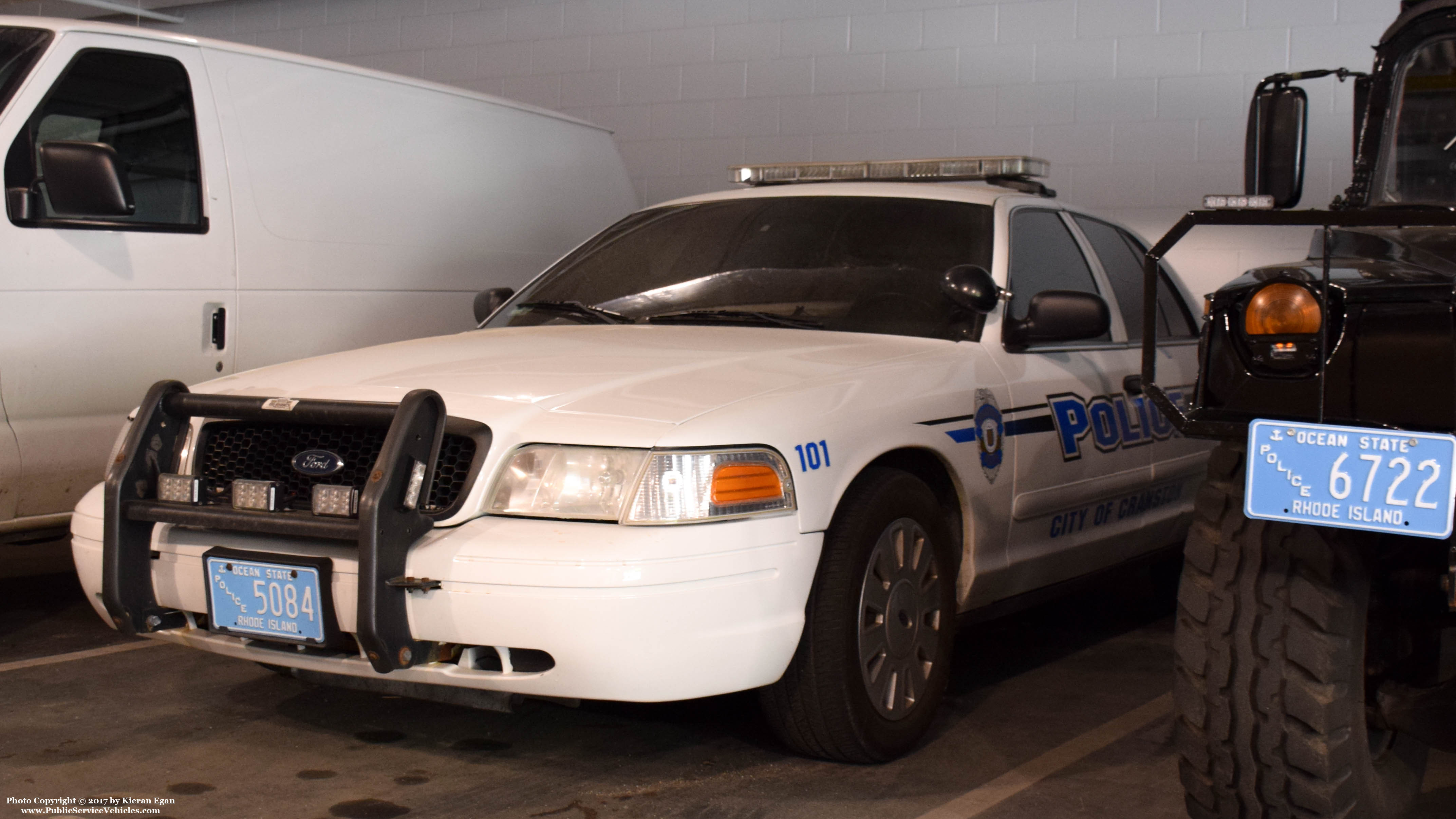 A photo  of Cranston Police
            Cruiser 101, a 2006-2008 Ford Crown Victoria Police Interceptor             taken by Kieran Egan