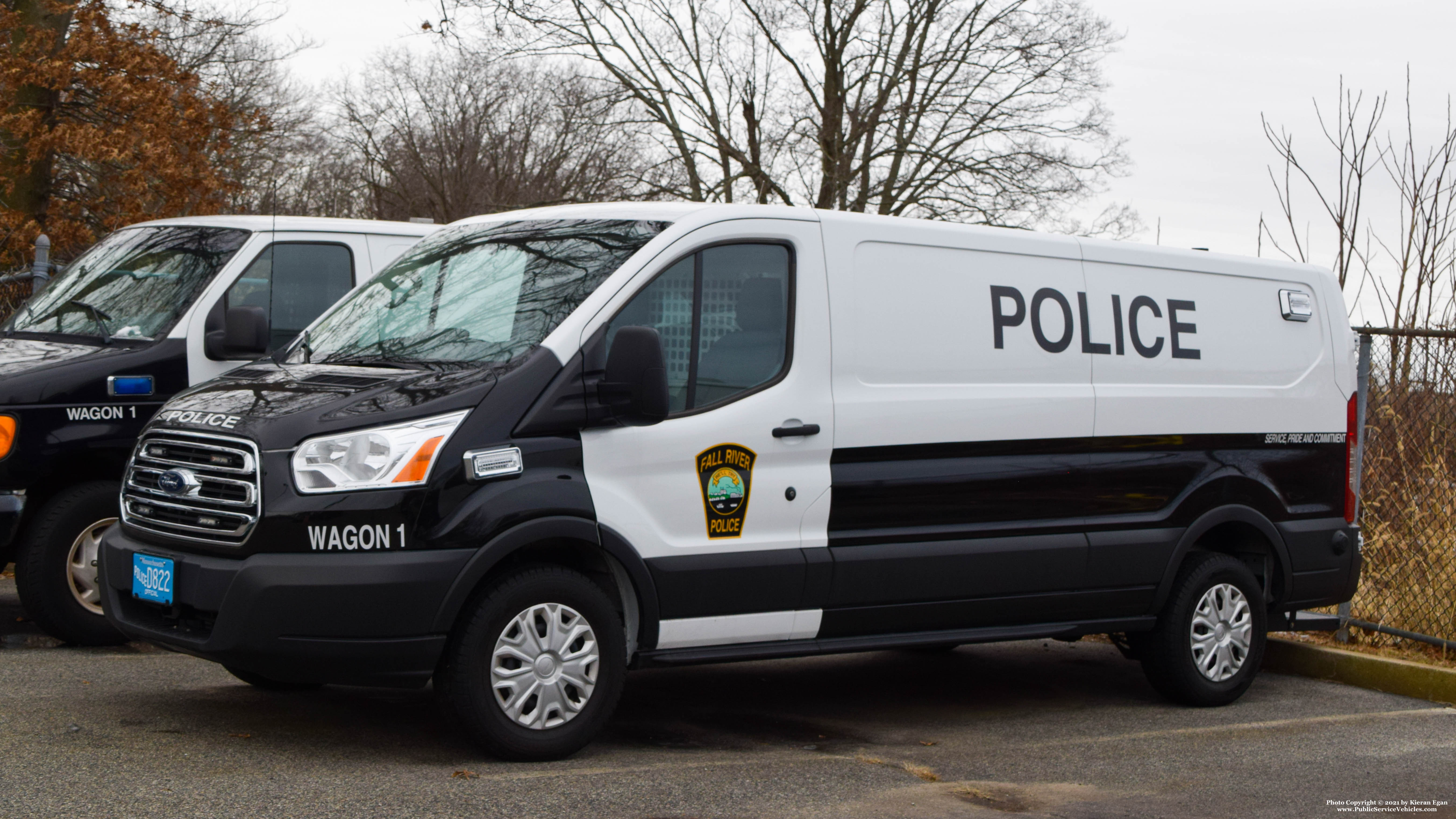 A photo  of Fall River Police
            Wagon 1, a 2019 Ford Transit             taken by Kieran Egan