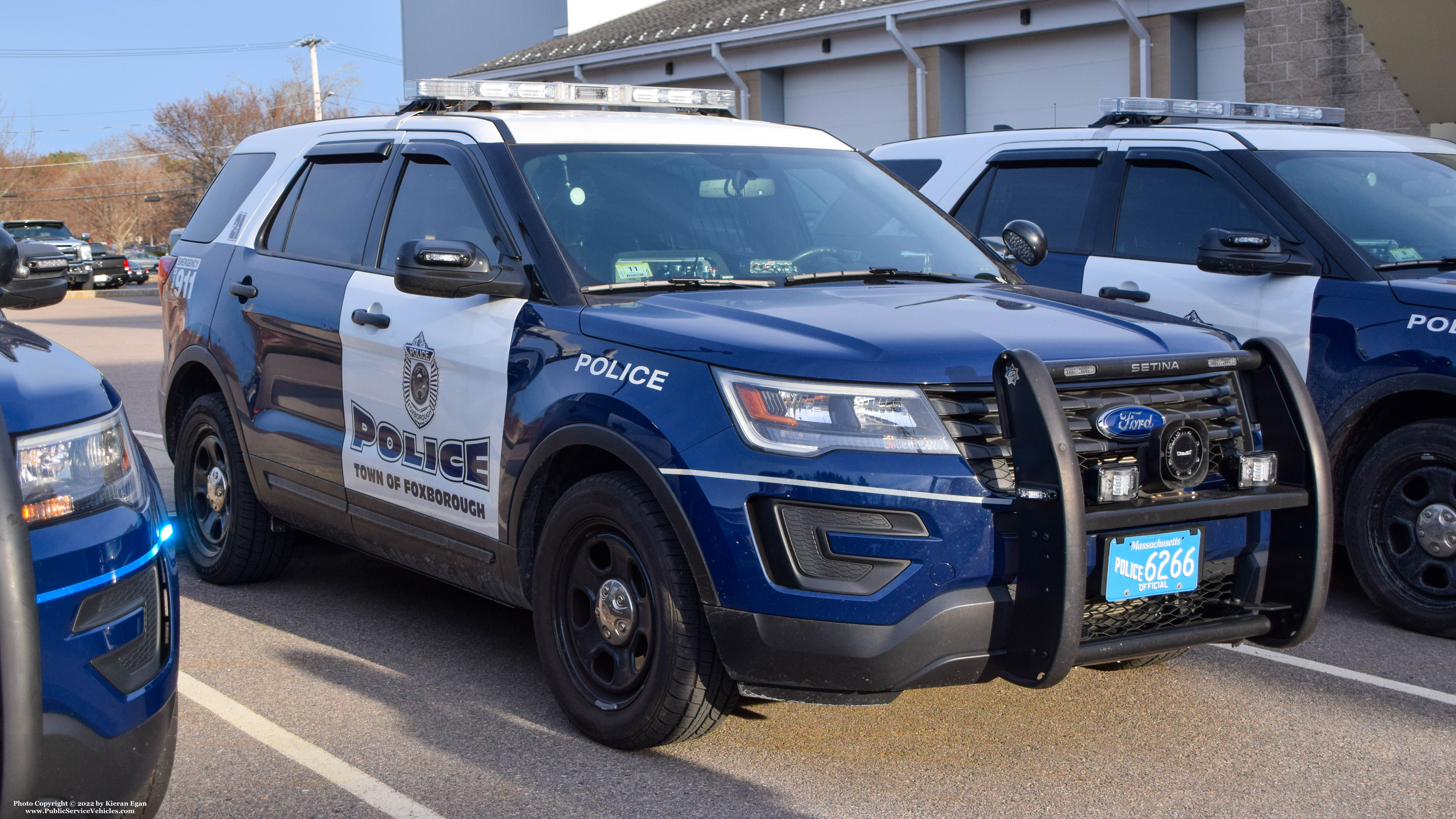 A photo  of Foxborough Police
            Cruiser 21, a 2018 Ford Police Interceptor Utility             taken by Kieran Egan