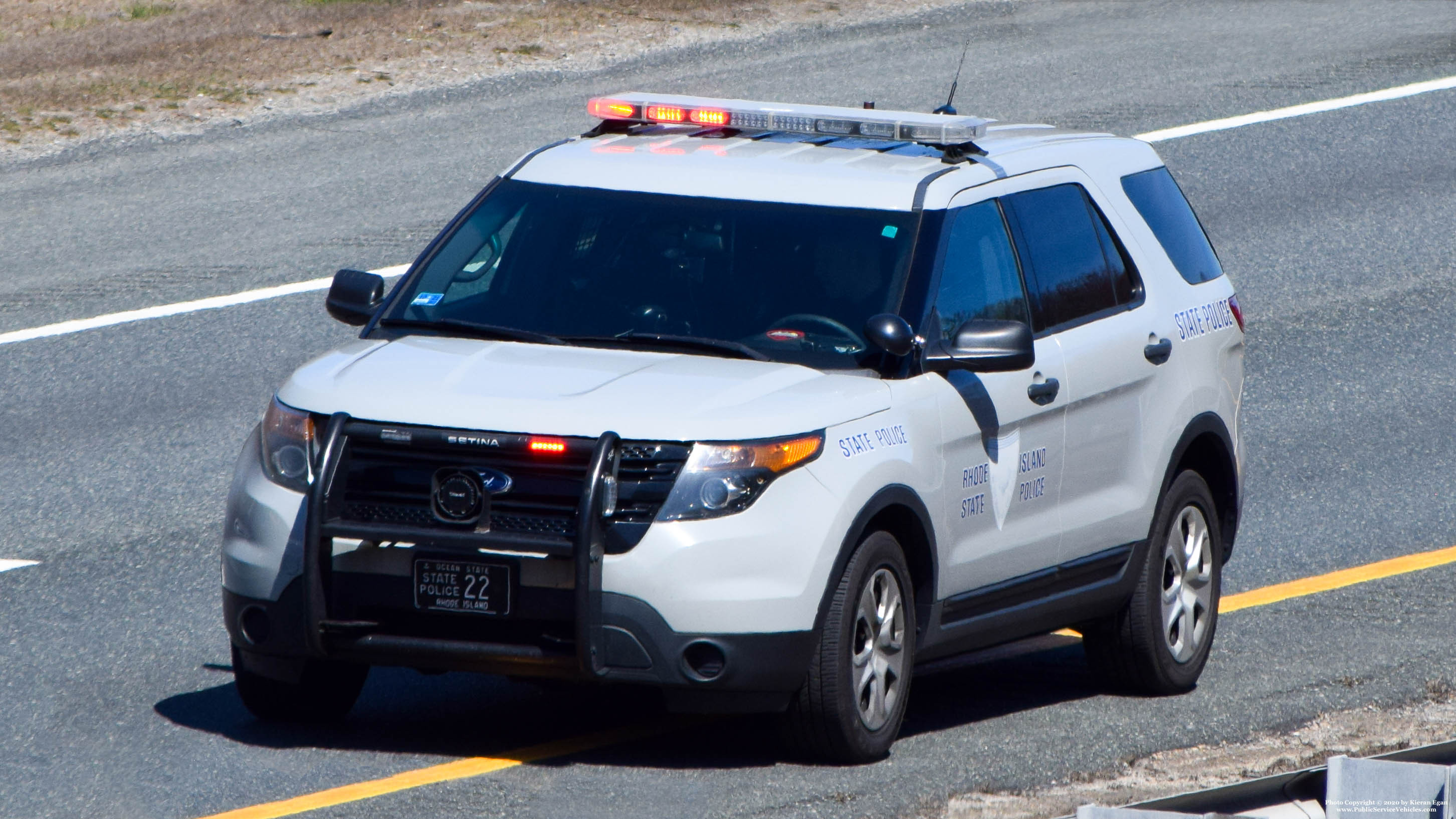 A photo  of Rhode Island State Police
            Cruiser 22, a 2013 Ford Police Interceptor Utility             taken by Kieran Egan