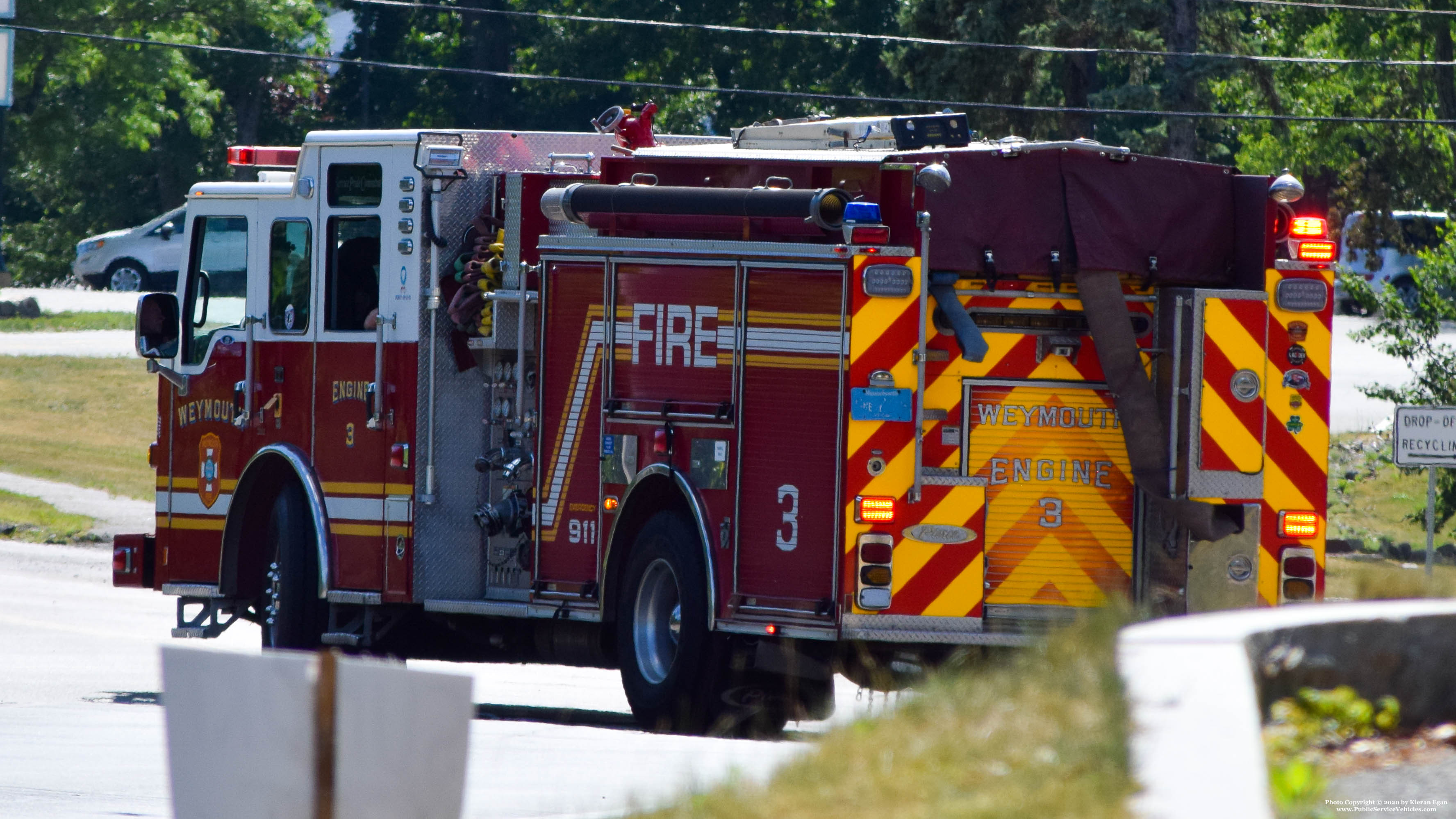 A photo  of Weymouth Fire
            Engine 3, a 2014 Pierce Impel             taken by Kieran Egan