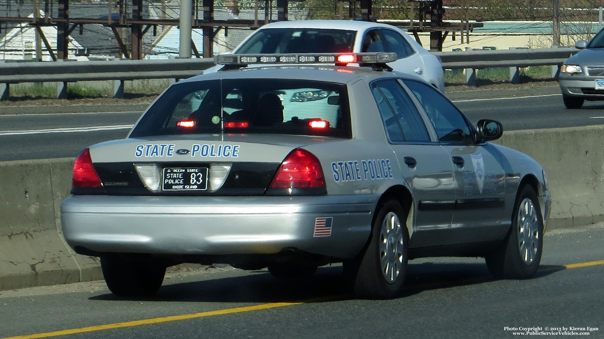 A photo  of Rhode Island State Police
            Cruiser 83, a 2006-2008 Ford Crown Victoria Police Interceptor             taken by Kieran Egan