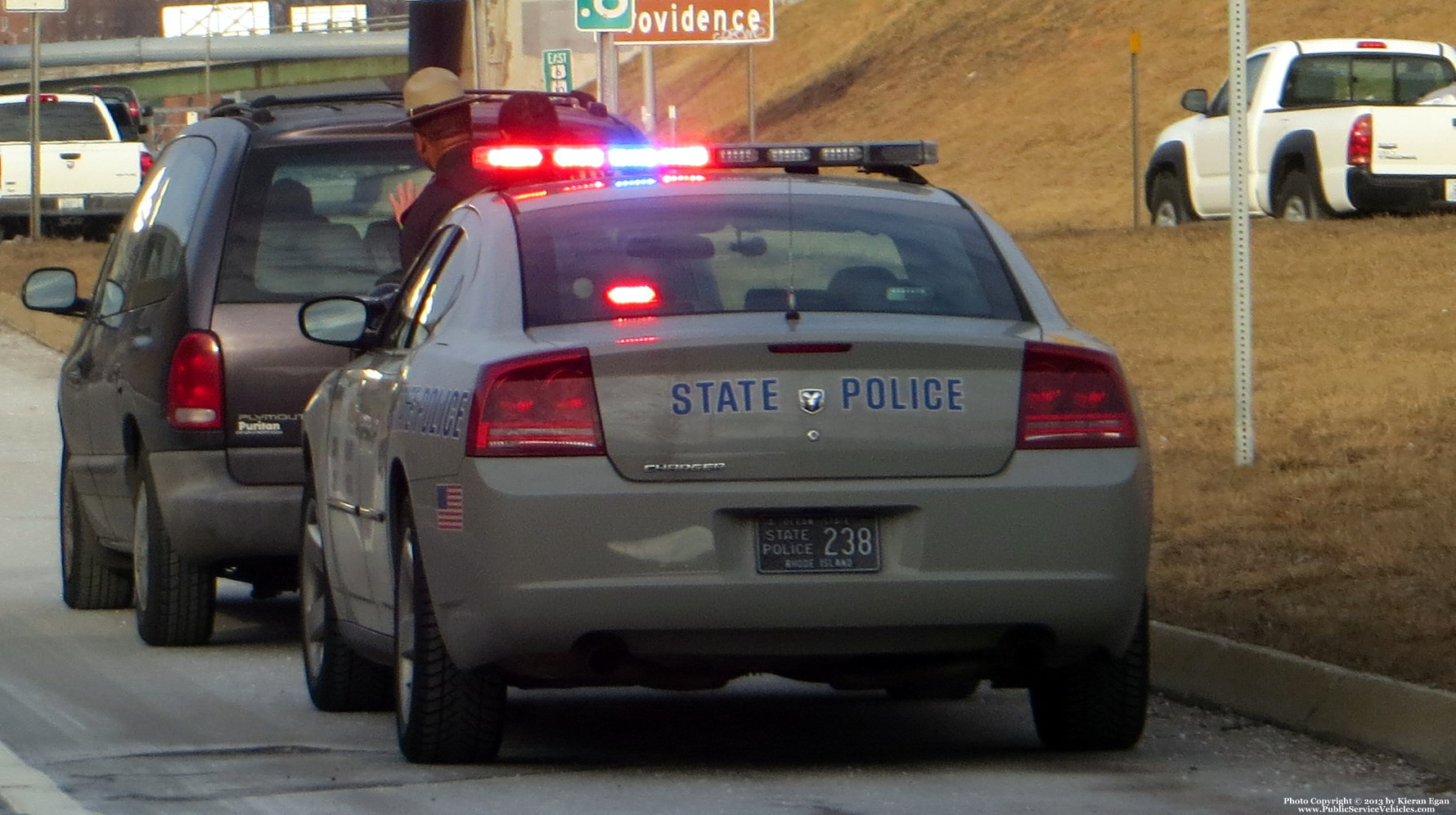 A photo  of Rhode Island State Police
            Cruiser 238, a 2006-2008 Dodge Charger             taken by Kieran Egan