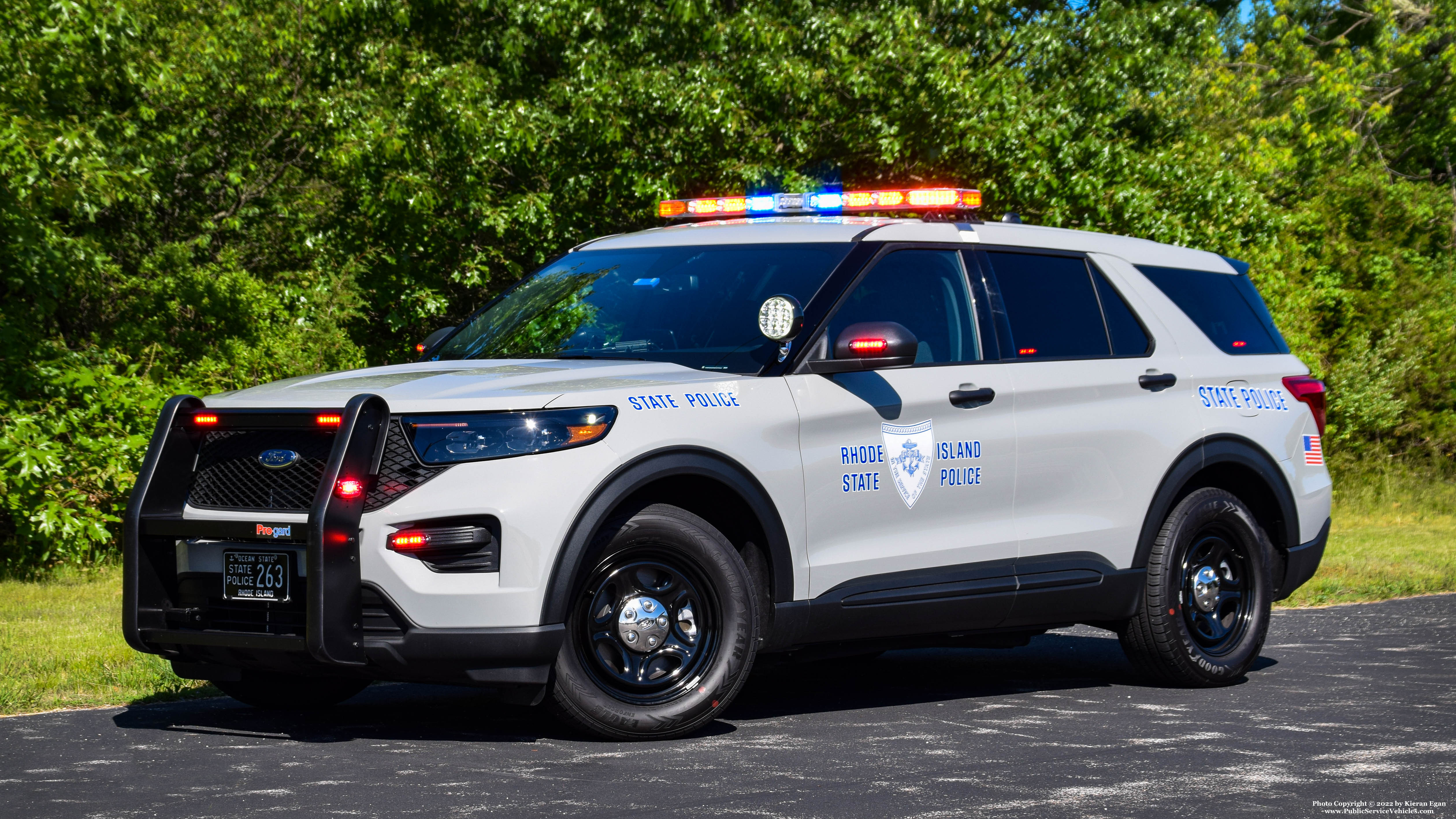 A photo  of Rhode Island State Police
            Cruiser 263, a 2022 Ford Police Interceptor Utility             taken by Kieran Egan