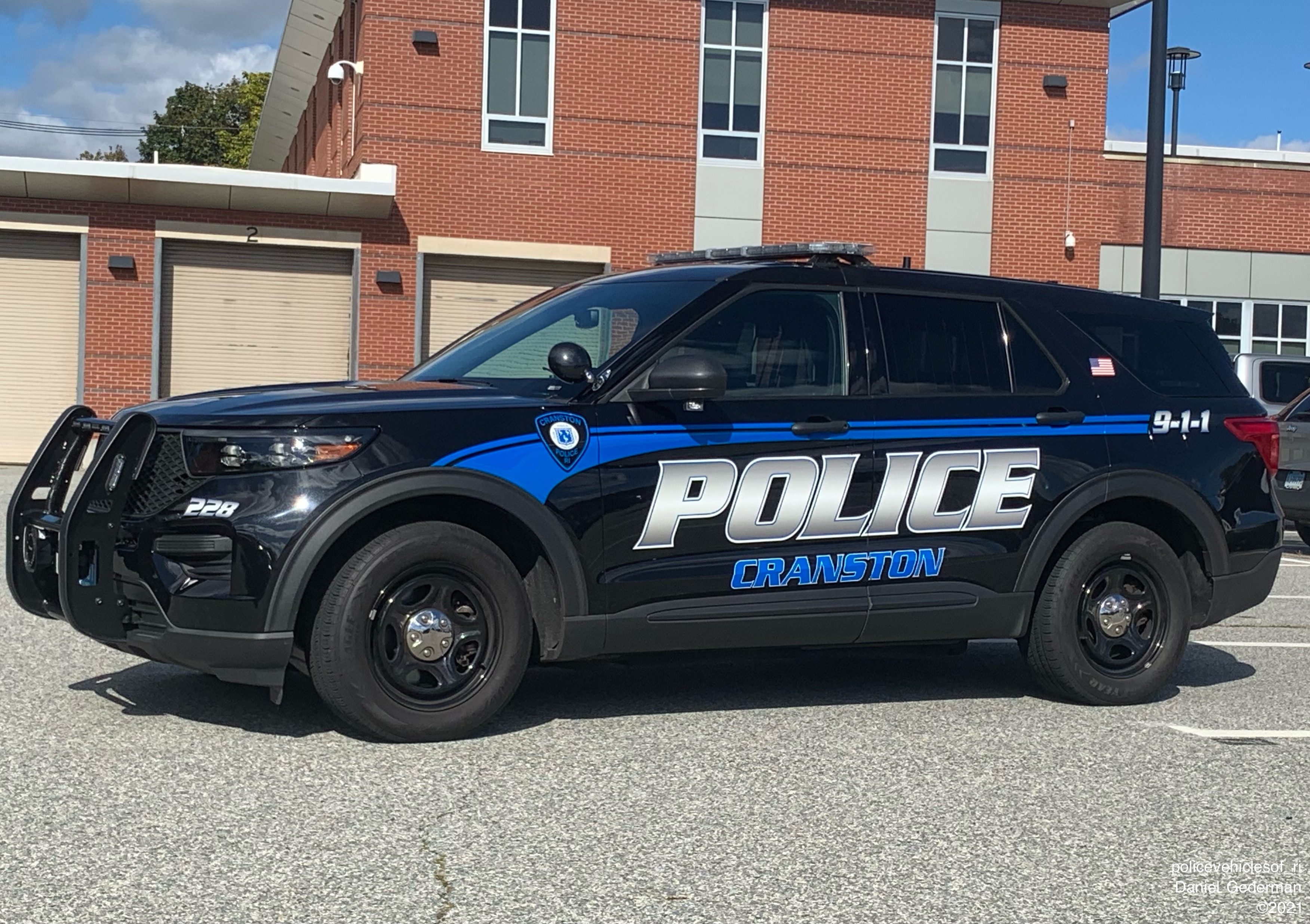 A photo  of Cranston Police
            Cruiser 228, a 2020 Ford Police Interceptor Utility             taken by Dan Gederman