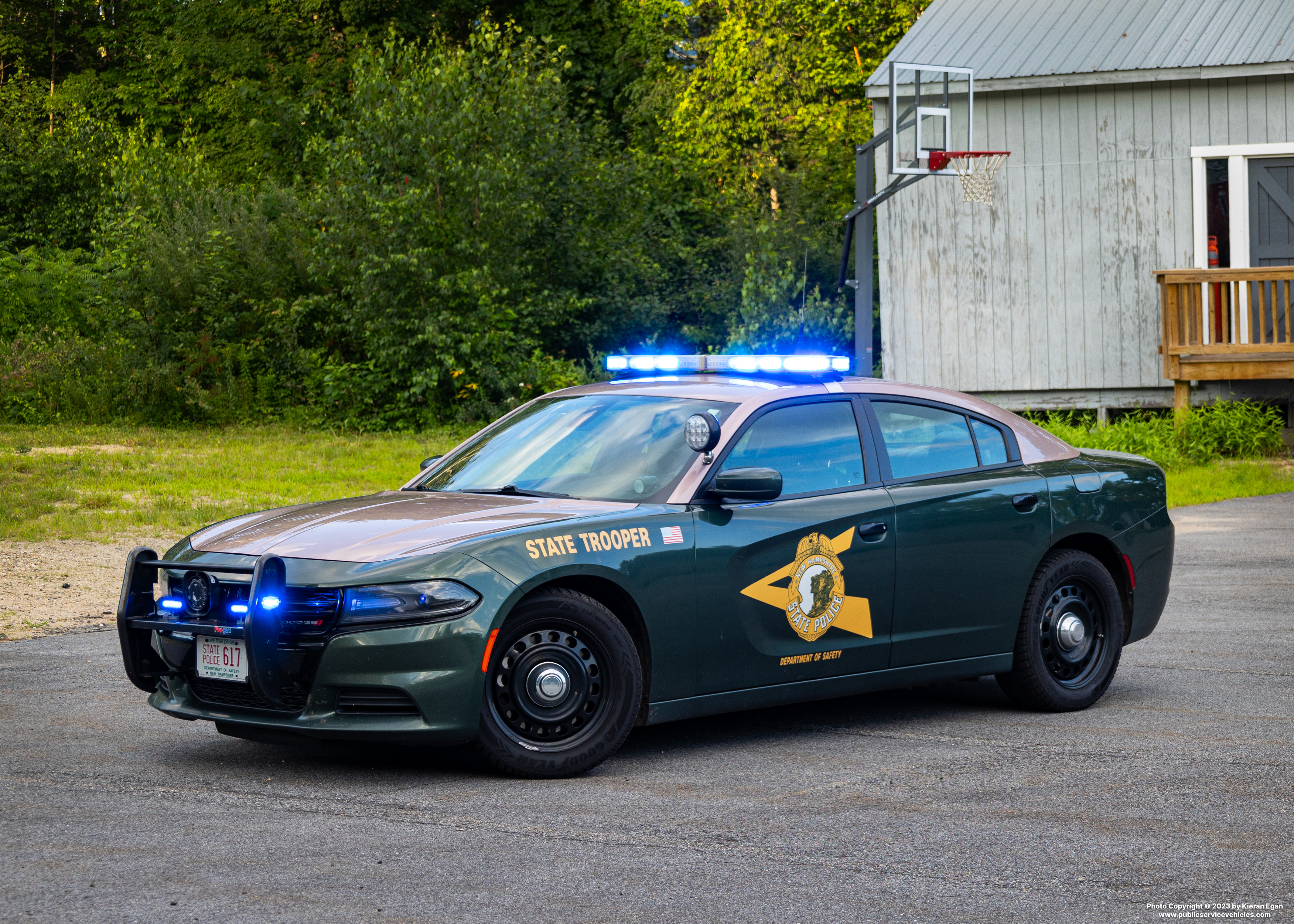 A photo  of New Hampshire State Police
            Cruiser 617, a 2017 Dodge Charger             taken by Kieran Egan