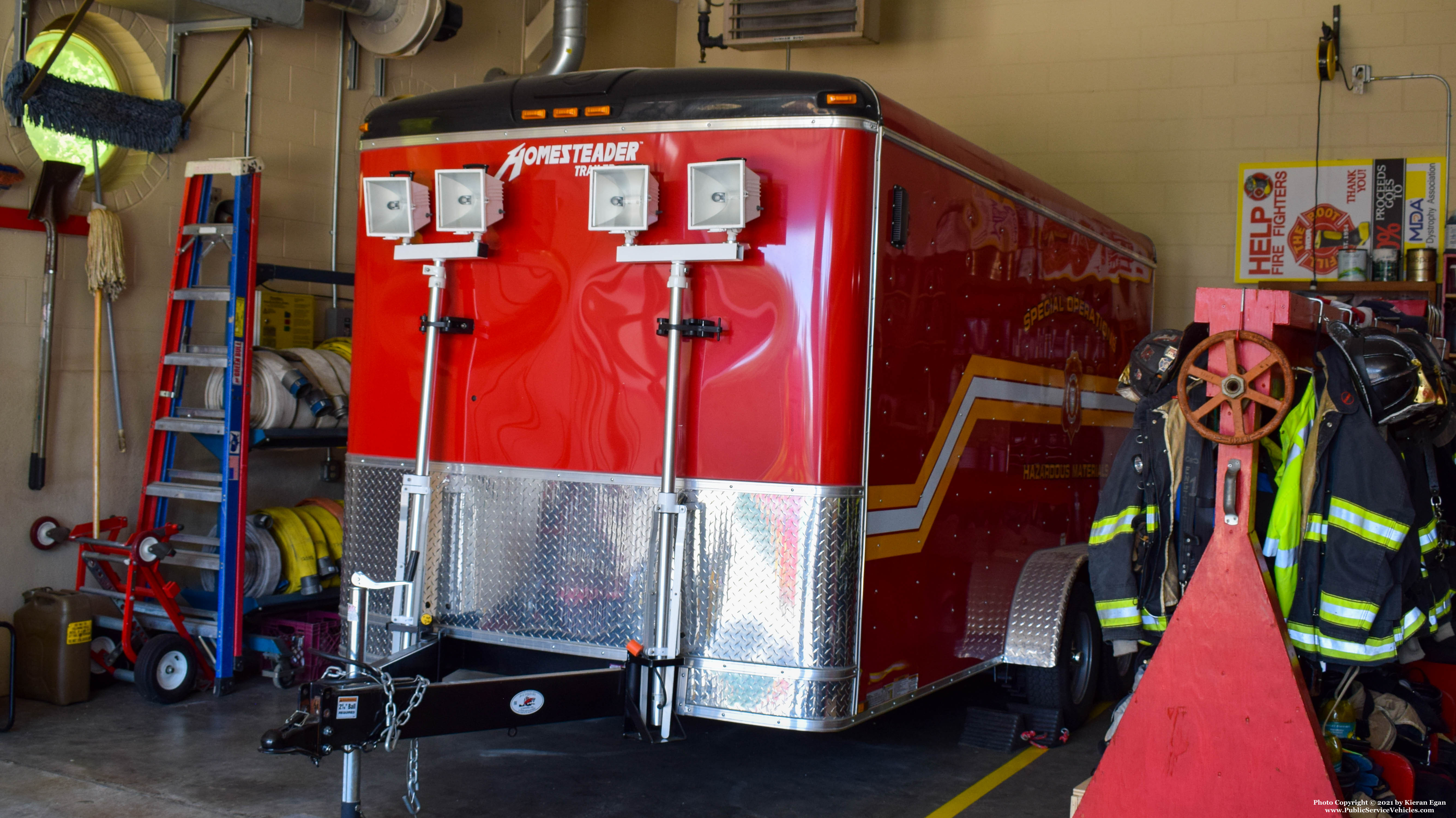 A photo  of North Providence Fire
            Special Operations Hazardous Materials Trailer, a 1990-2015 Homesteader Trailer             taken by Kieran Egan