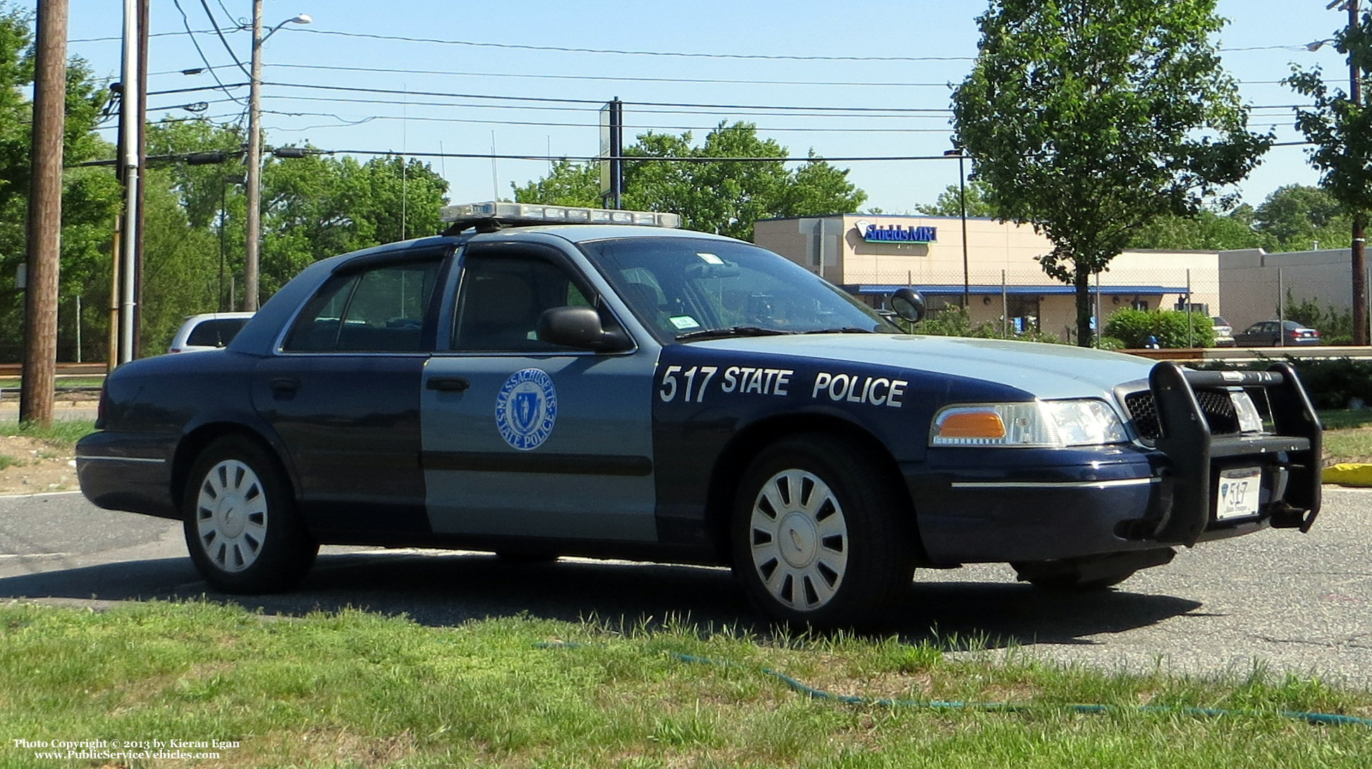 A photo  of Massachusetts State Police
            Cruiser 517, a 2006-2009 Ford Crown Victoria Police Interceptor             taken by Kieran Egan