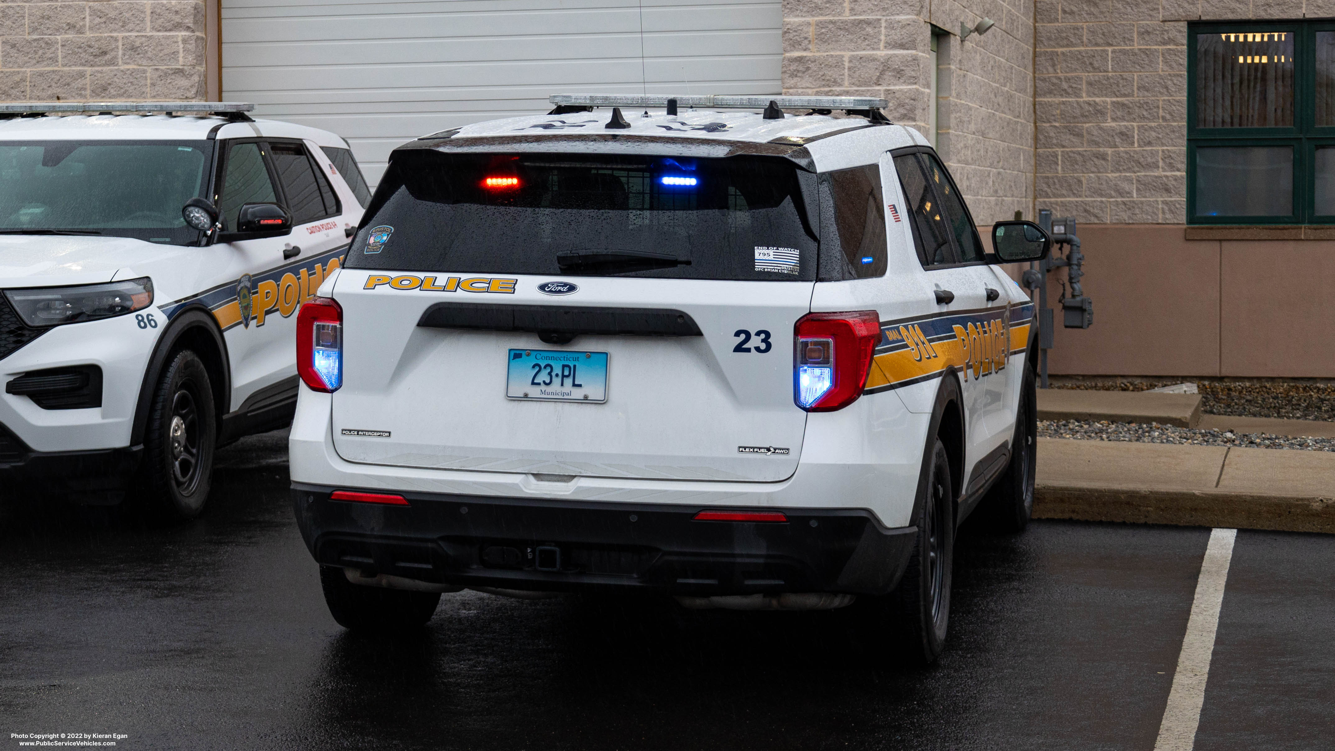 A photo  of Plainville CT Police
            Cruiser 23, a 2020-2021 Ford Police Interceptor Utility             taken by Kieran Egan