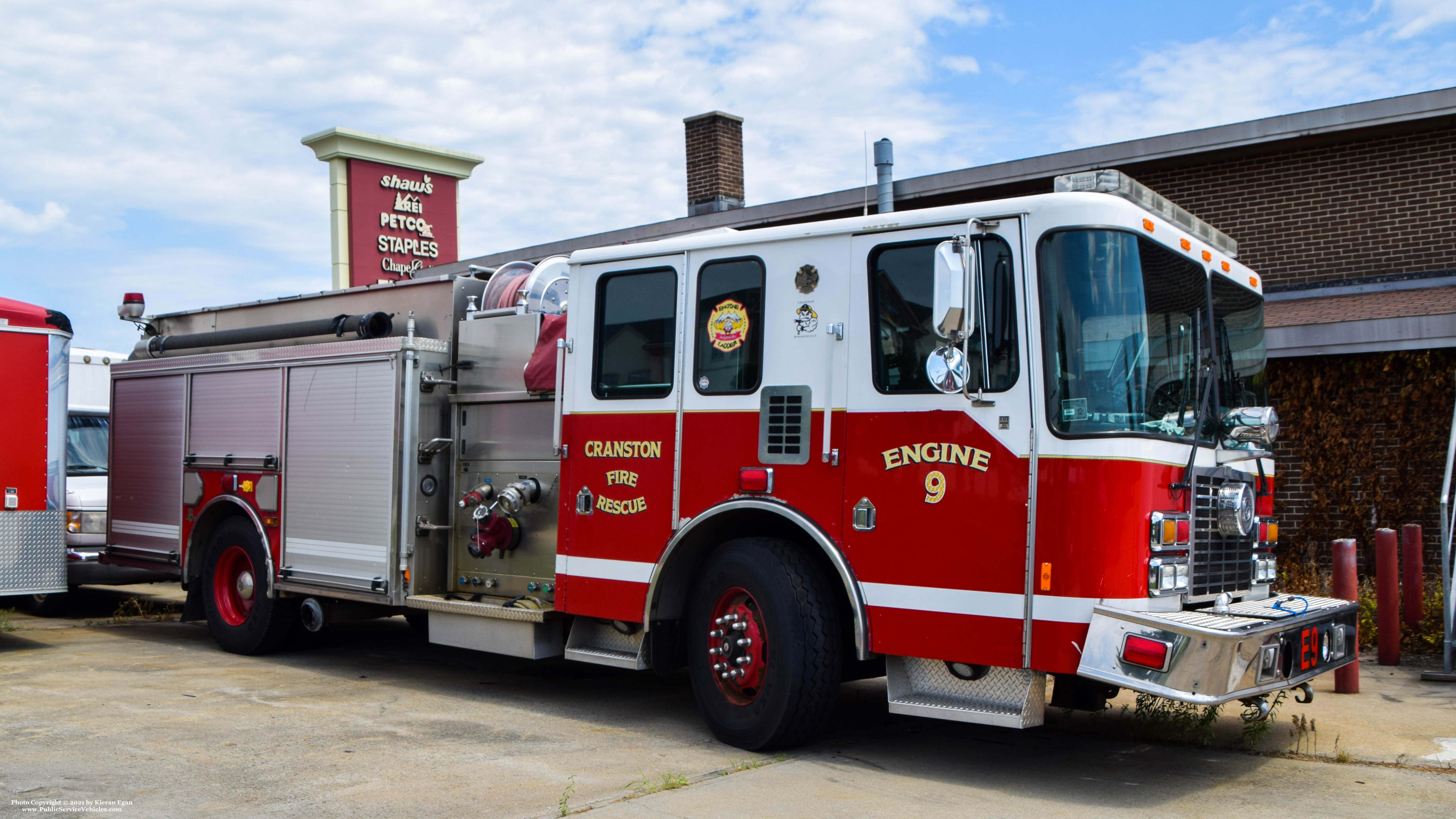 A photo  of Cranston Fire
            Engine 9, a 2007 HME             taken by Kieran Egan