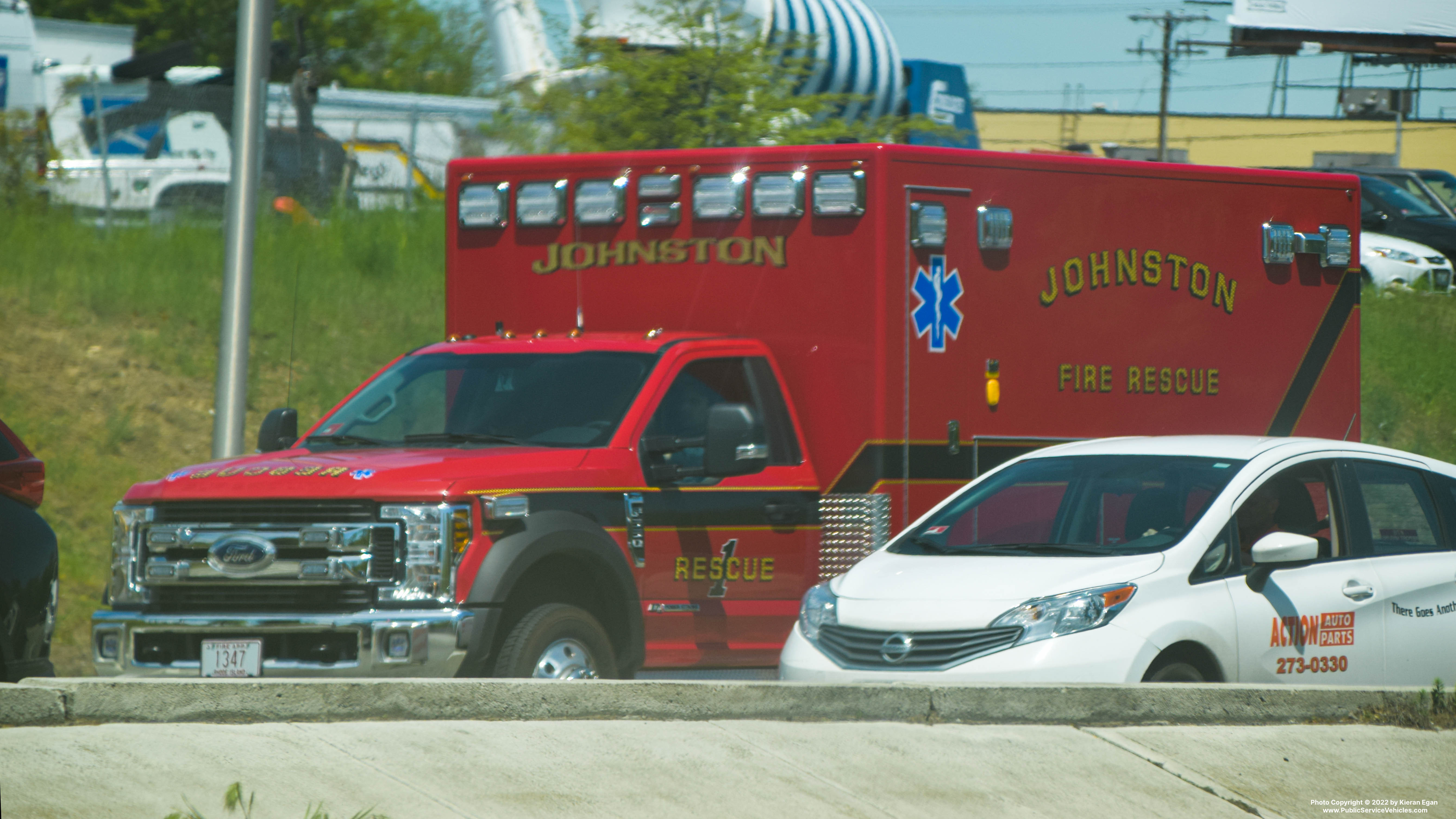 A photo  of Johnston Fire
            Rescue 1, a 2019 Ford F-550             taken by Kieran Egan