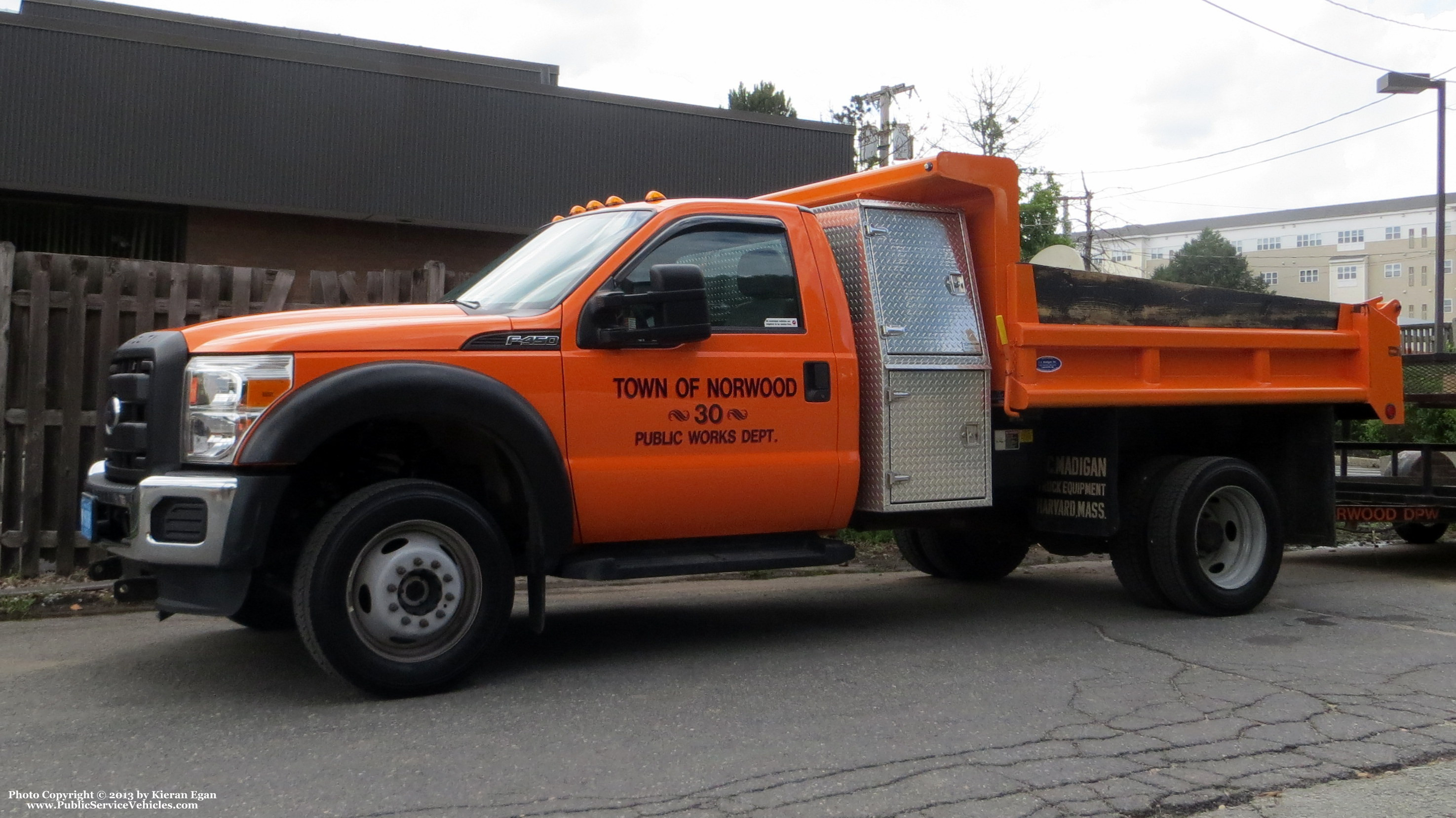 A photo  of Norwood Public Works
            Truck 30, a 2011-2013 Ford F-450             taken by Kieran Egan