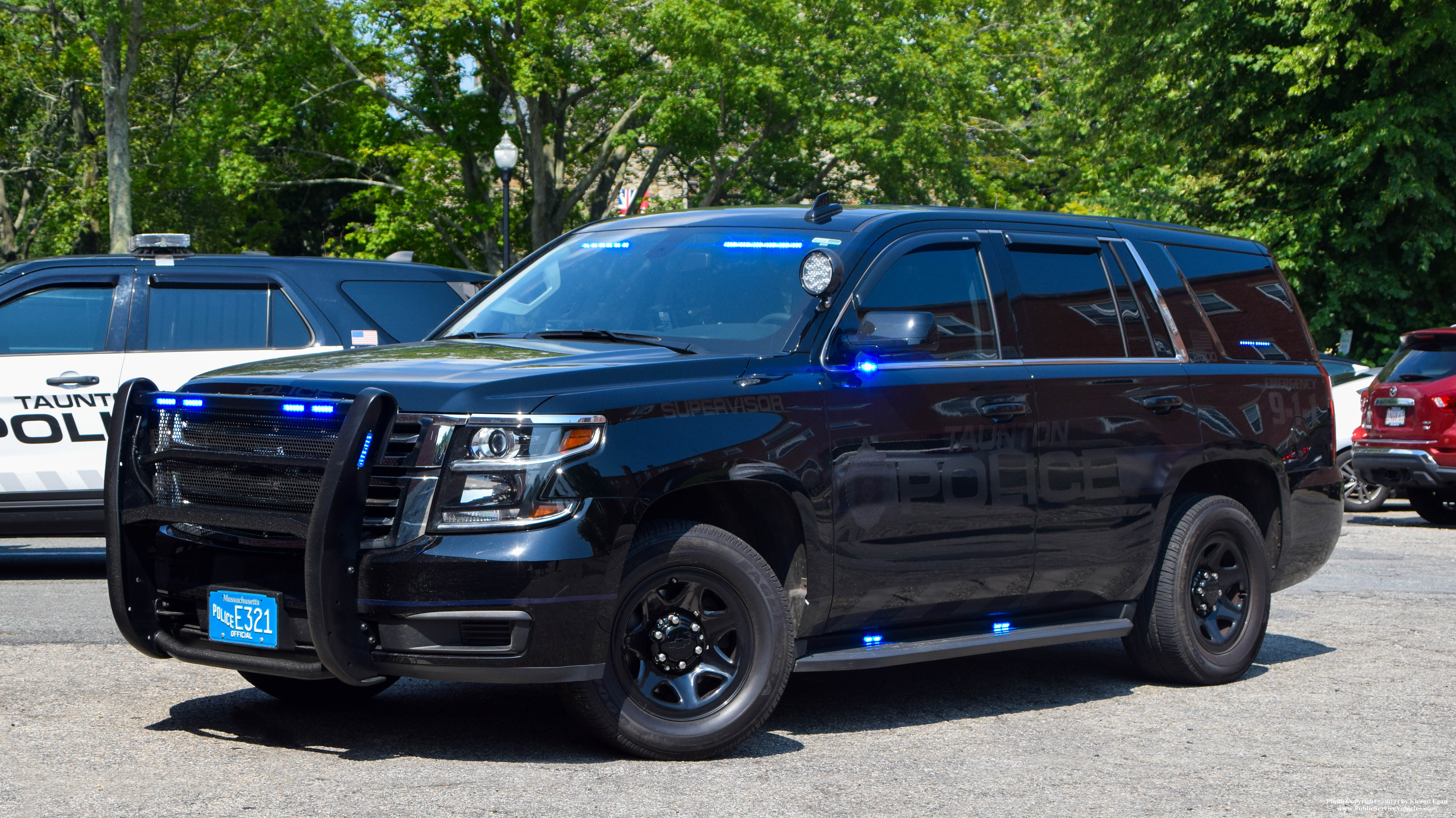 A photo  of Taunton Police
            Patrol Supervisor's Unit, a 2020 Chevrolet Tahoe             taken by Kieran Egan