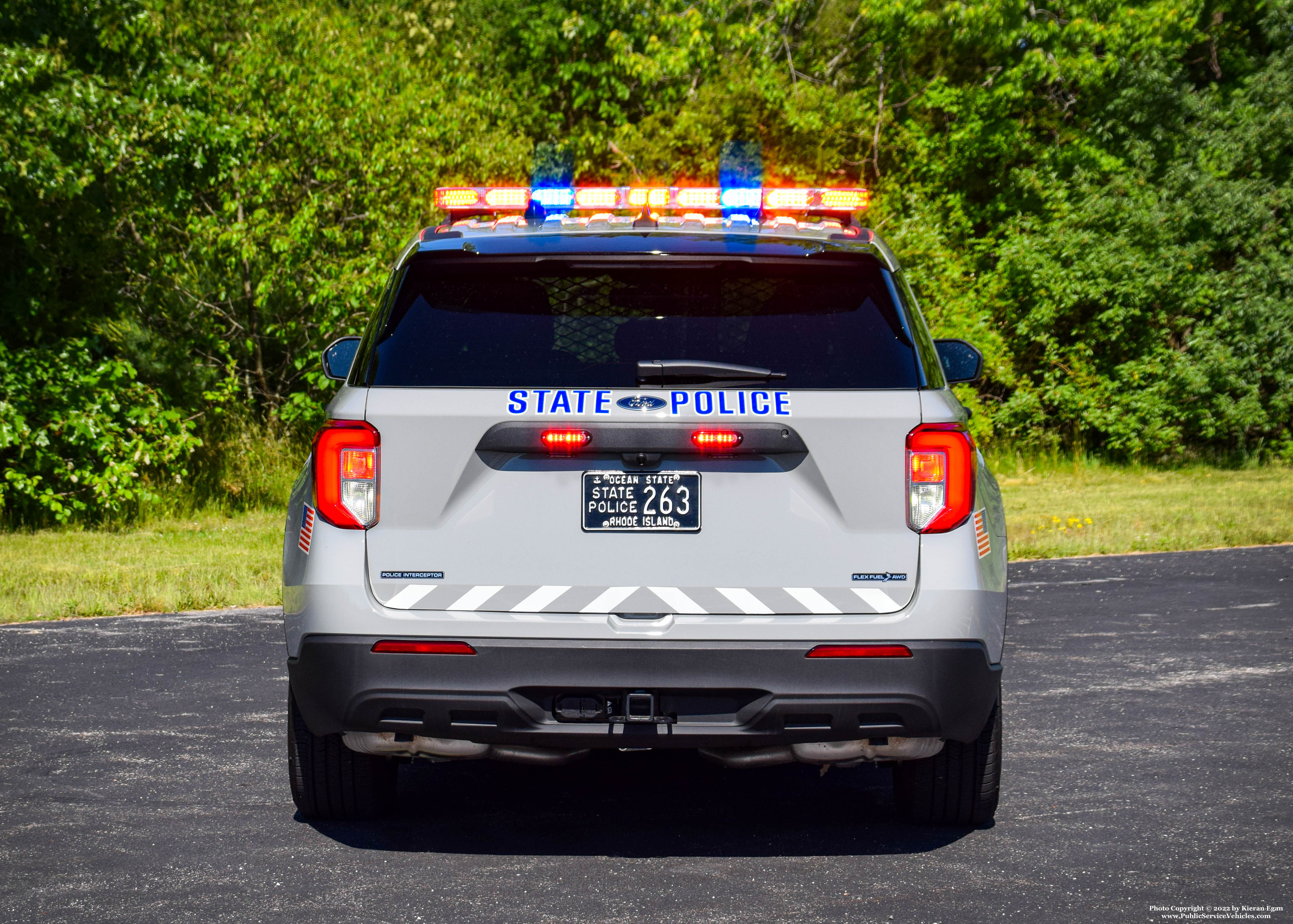 A photo  of Rhode Island State Police
            Cruiser 263, a 2022 Ford Police Interceptor Utility             taken by Kieran Egan