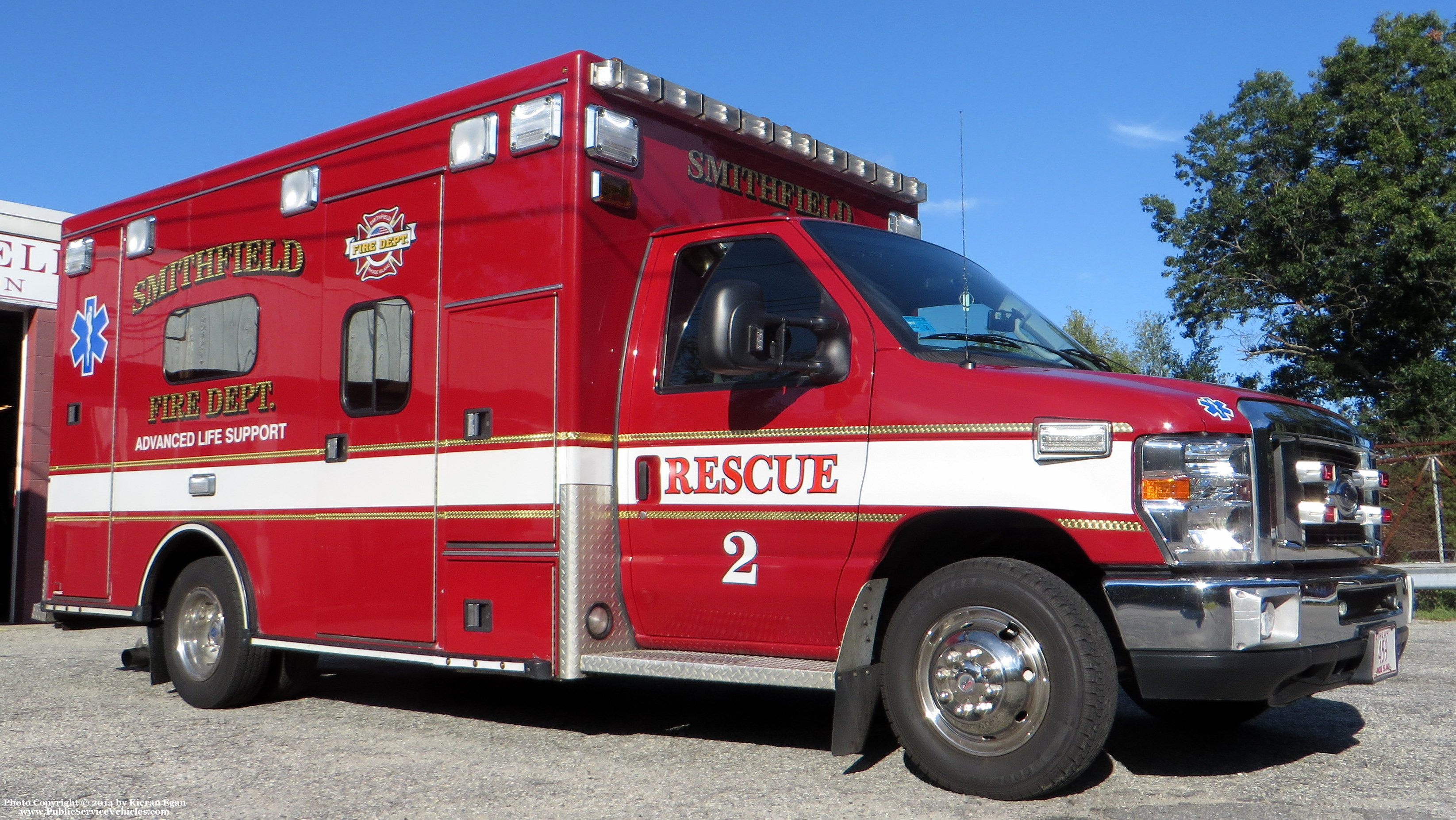 A photo  of Smithfield Fire
            Rescue 2, a 2009 Ford E-450             taken by Kieran Egan