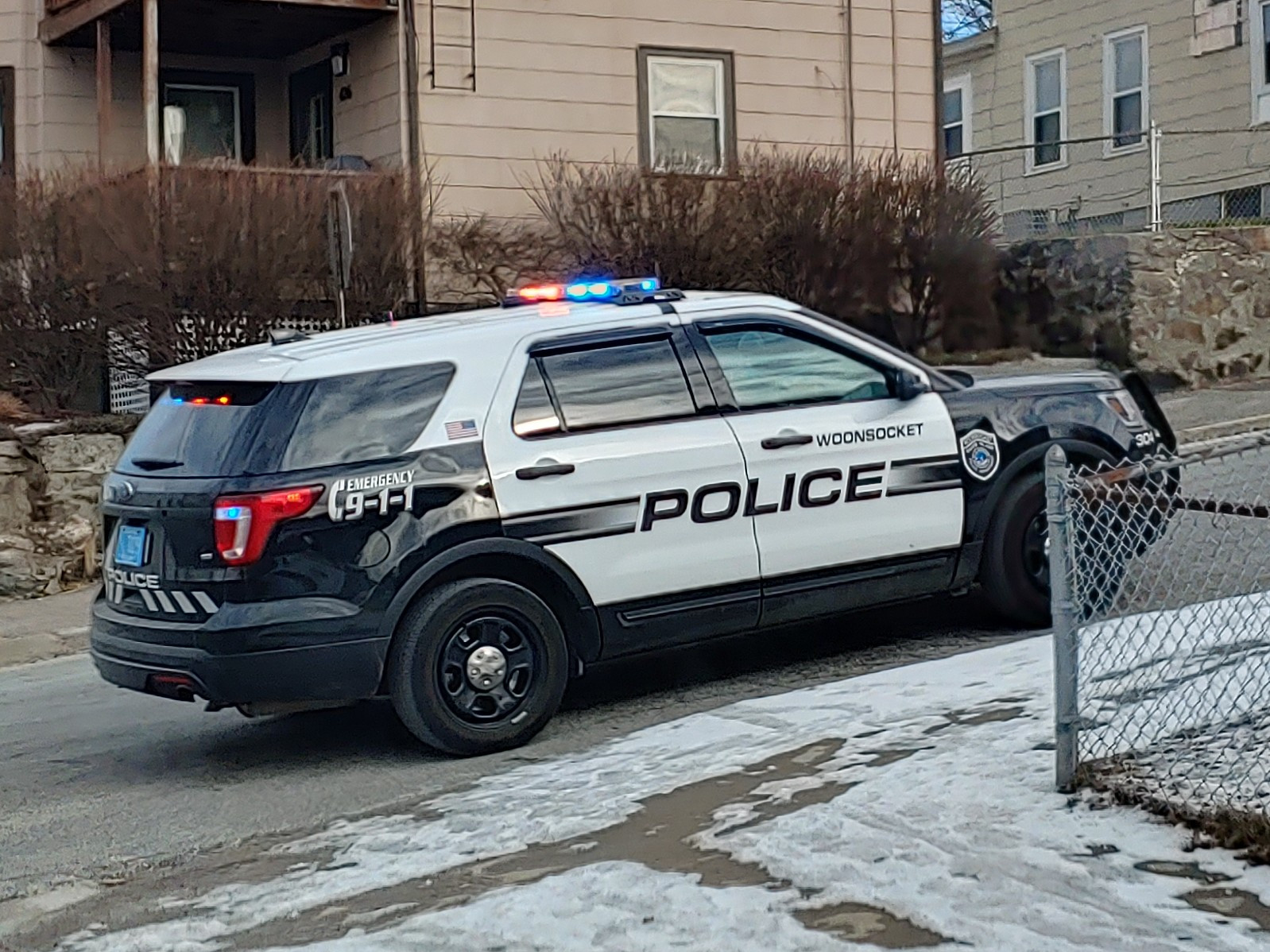 A photo  of Woonsocket Police
            Cruiser 304, a 2017-2019 Ford Police Interceptor Utility             taken by Jamian Malo