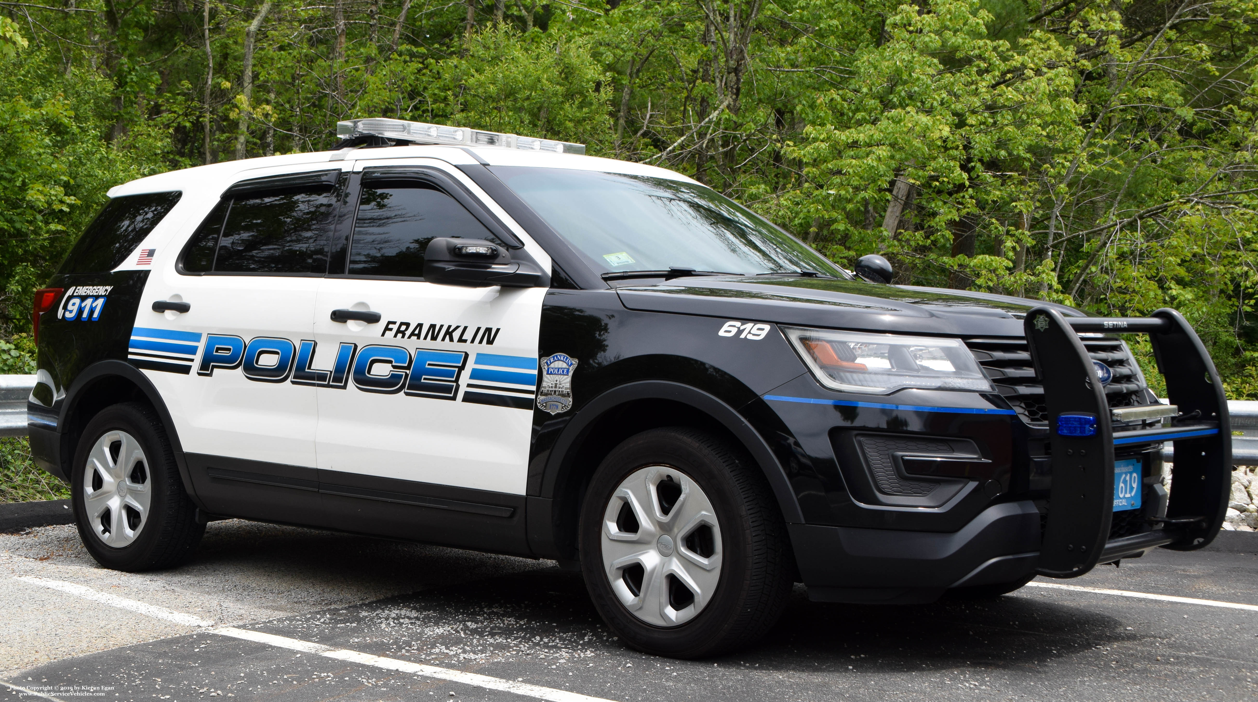 A photo  of Franklin Police
            Cruiser 619, a 2016-2019 Ford Police Interceptor Utility             taken by Kieran Egan