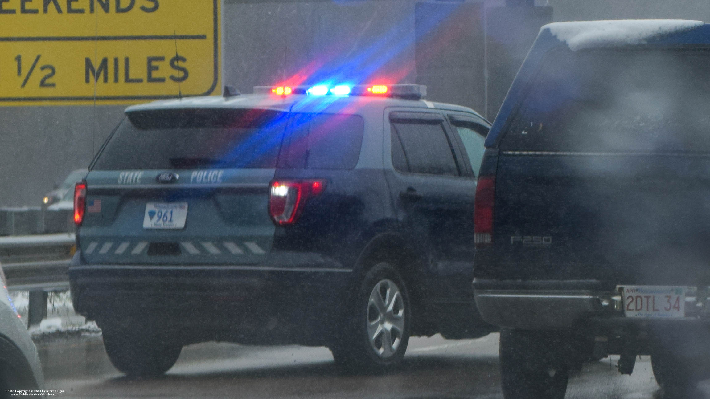 A photo  of Massachusetts State Police
            Cruiser 961, a 2017 Ford Police Interceptor Utility             taken by Kieran Egan