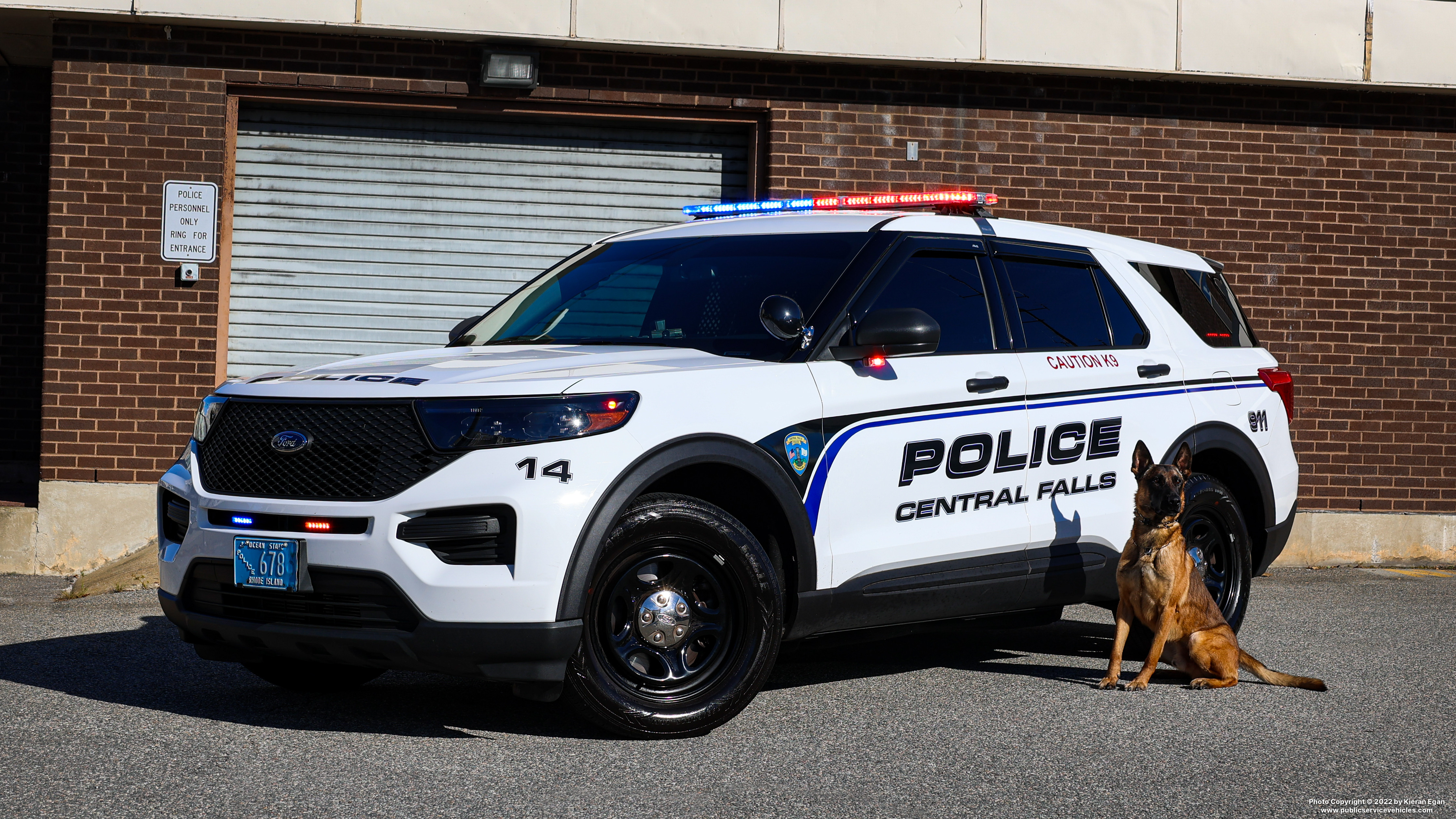 A photo  of Central Falls Police
            Car 14, a 2021 Ford Police Interceptor Utility             taken by Kieran Egan