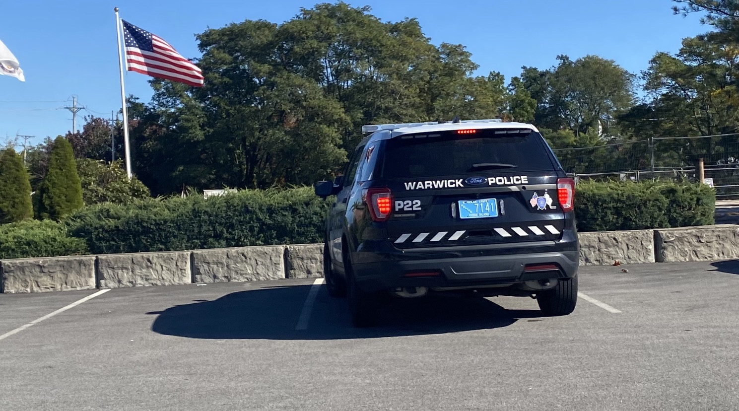 A photo  of Warwick Police
            Cruiser P-22, a 2019 Ford Police Interceptor Utility             taken by @riemergencyvehicles