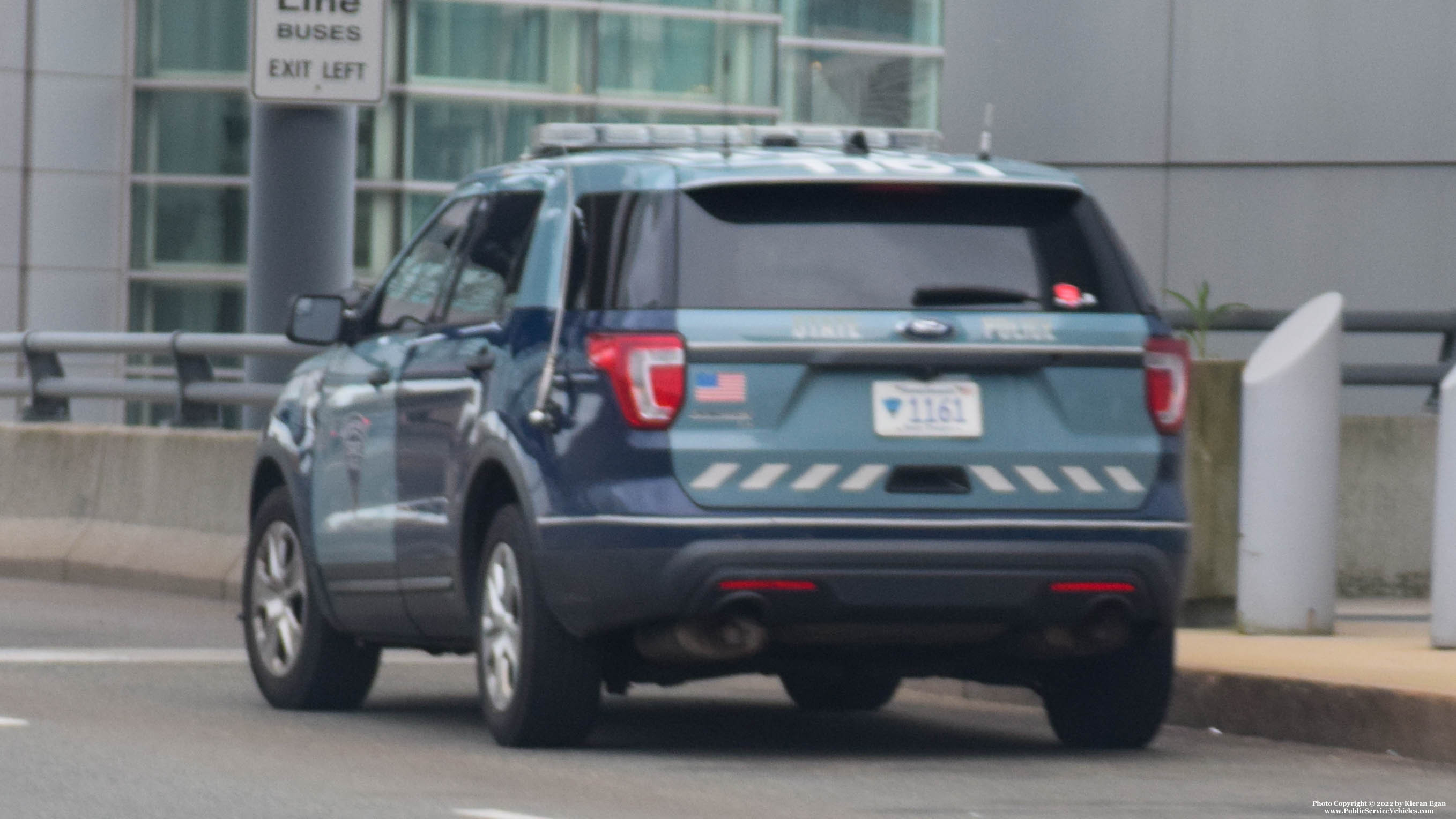 A photo  of Massachusetts State Police
            Cruiser 1161, a 2016 Ford Police Interceptor Utility             taken by Kieran Egan
