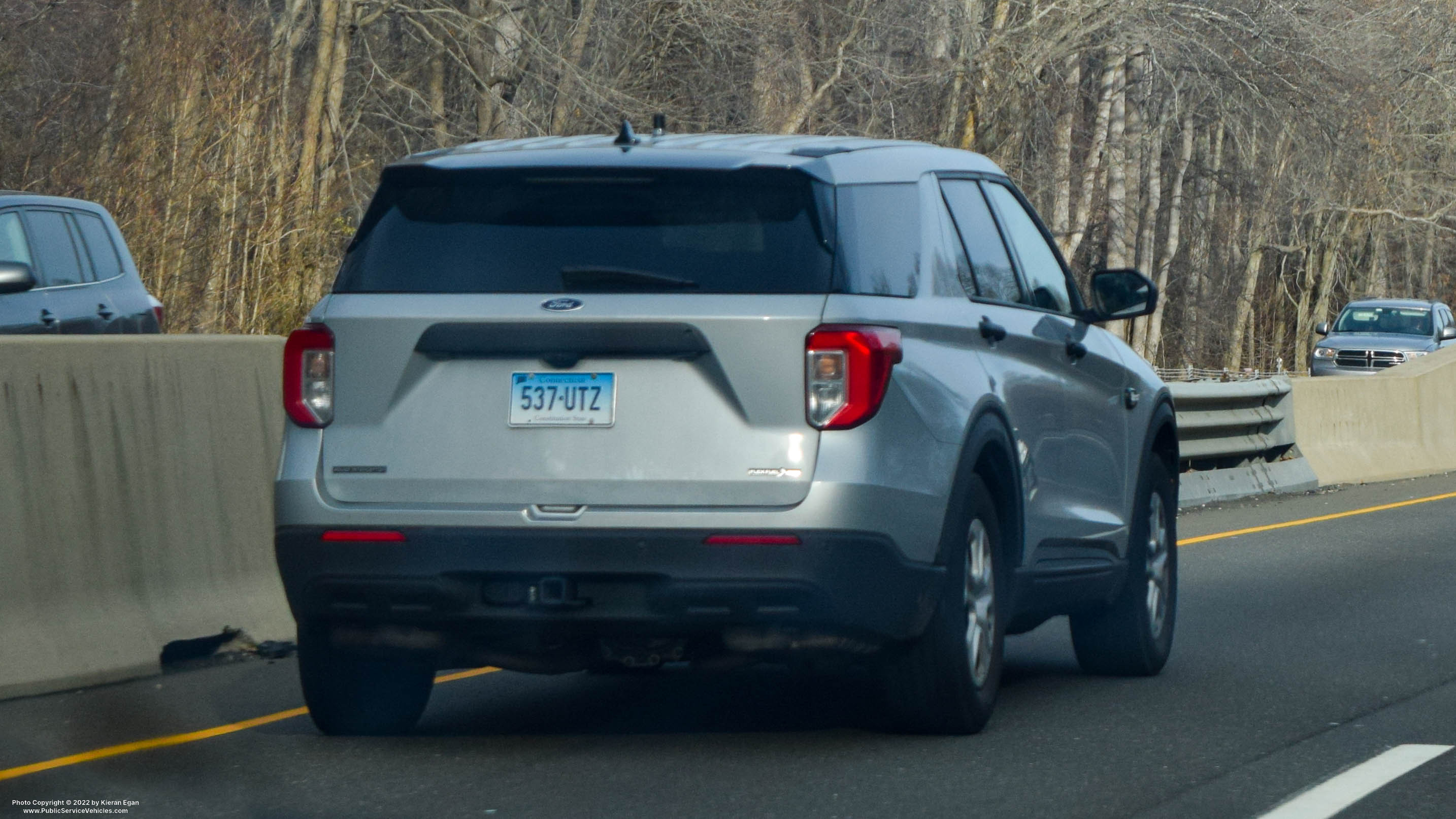 A photo  of Connecticut State Police
            Cruiser 537, a 2020-2021 Ford Police Interceptor Utility             taken by Kieran Egan