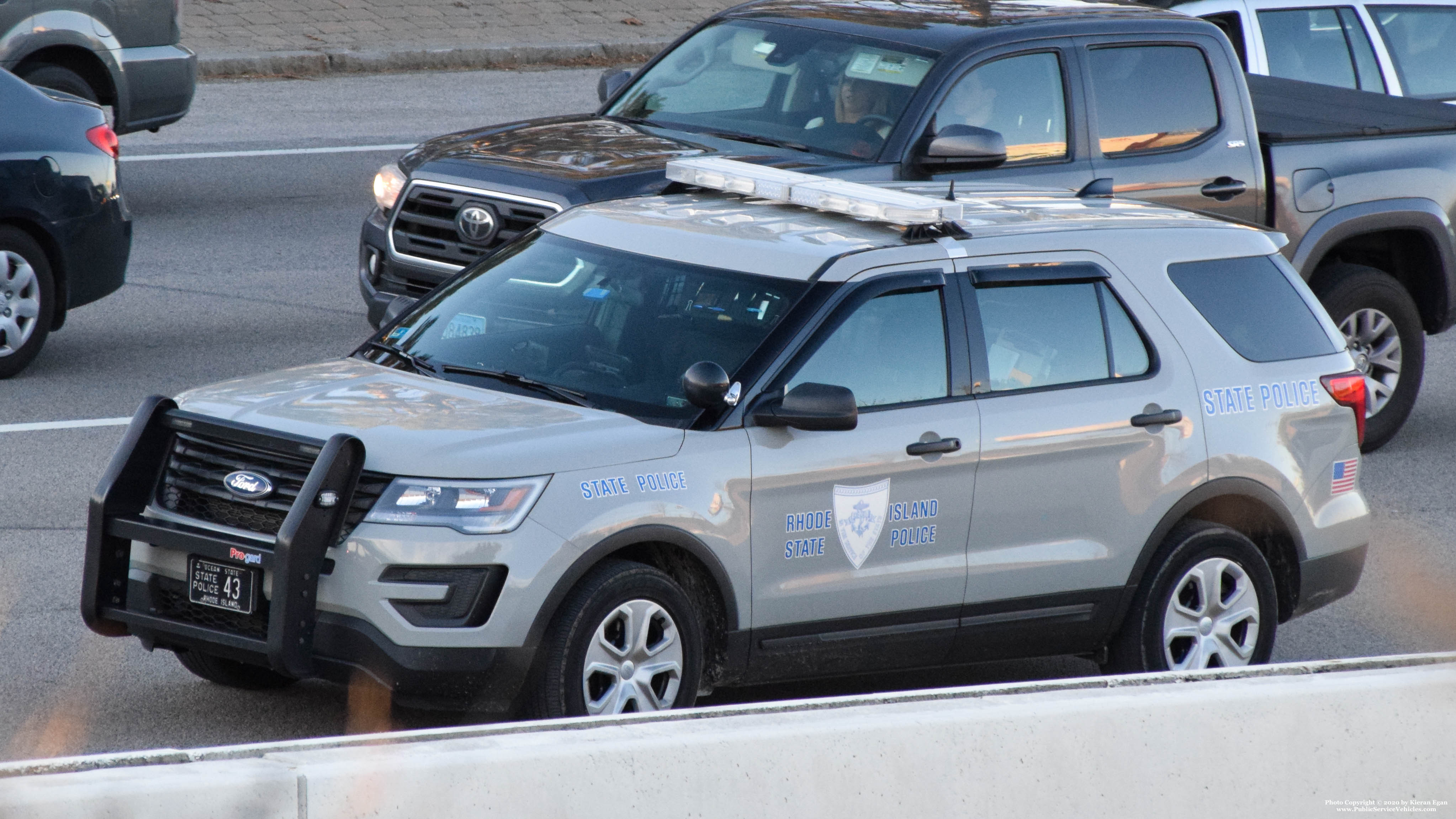 A photo  of Rhode Island State Police
            Cruiser 43, a 2017 Ford Police Interceptor Utility             taken by Kieran Egan