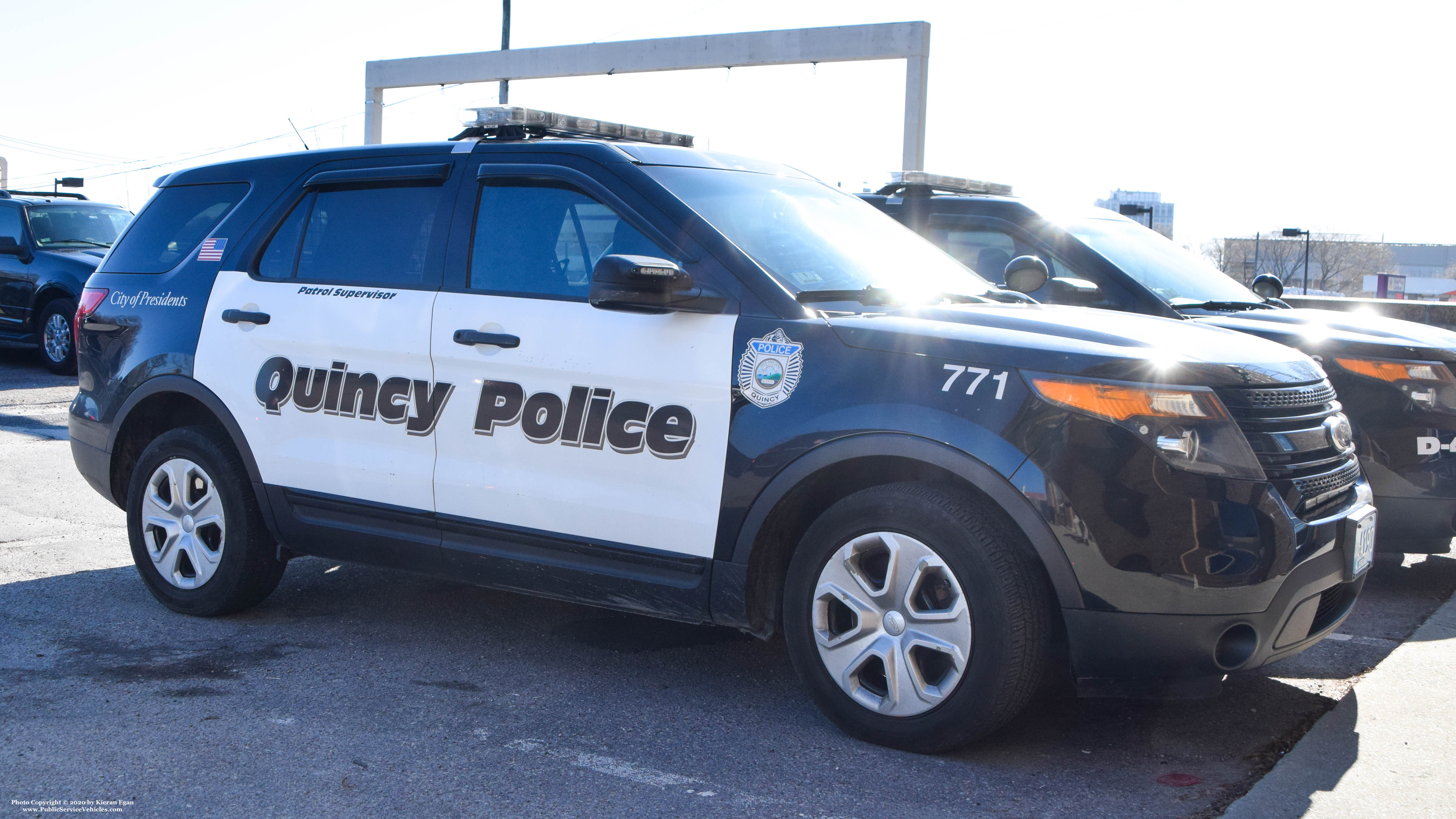 A photo  of Quincy Police
            Cruiser 771, a 2013 Ford Police Interceptor Utility             taken by Kieran Egan