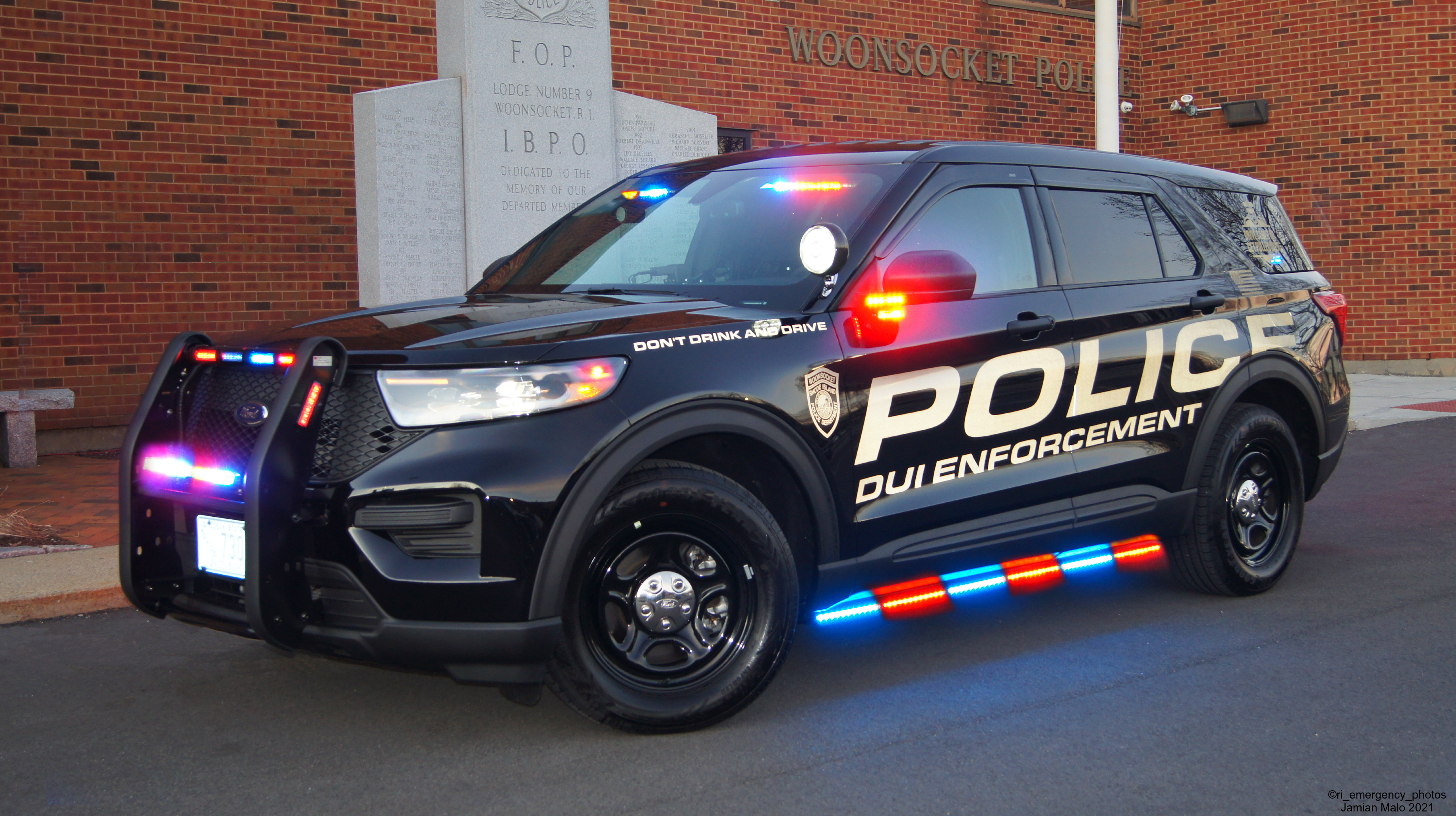 A photo  of Woonsocket Police
            DUI Enforcement Unit, a 2020 Ford Police Interceptor Utility             taken by Jamian Malo