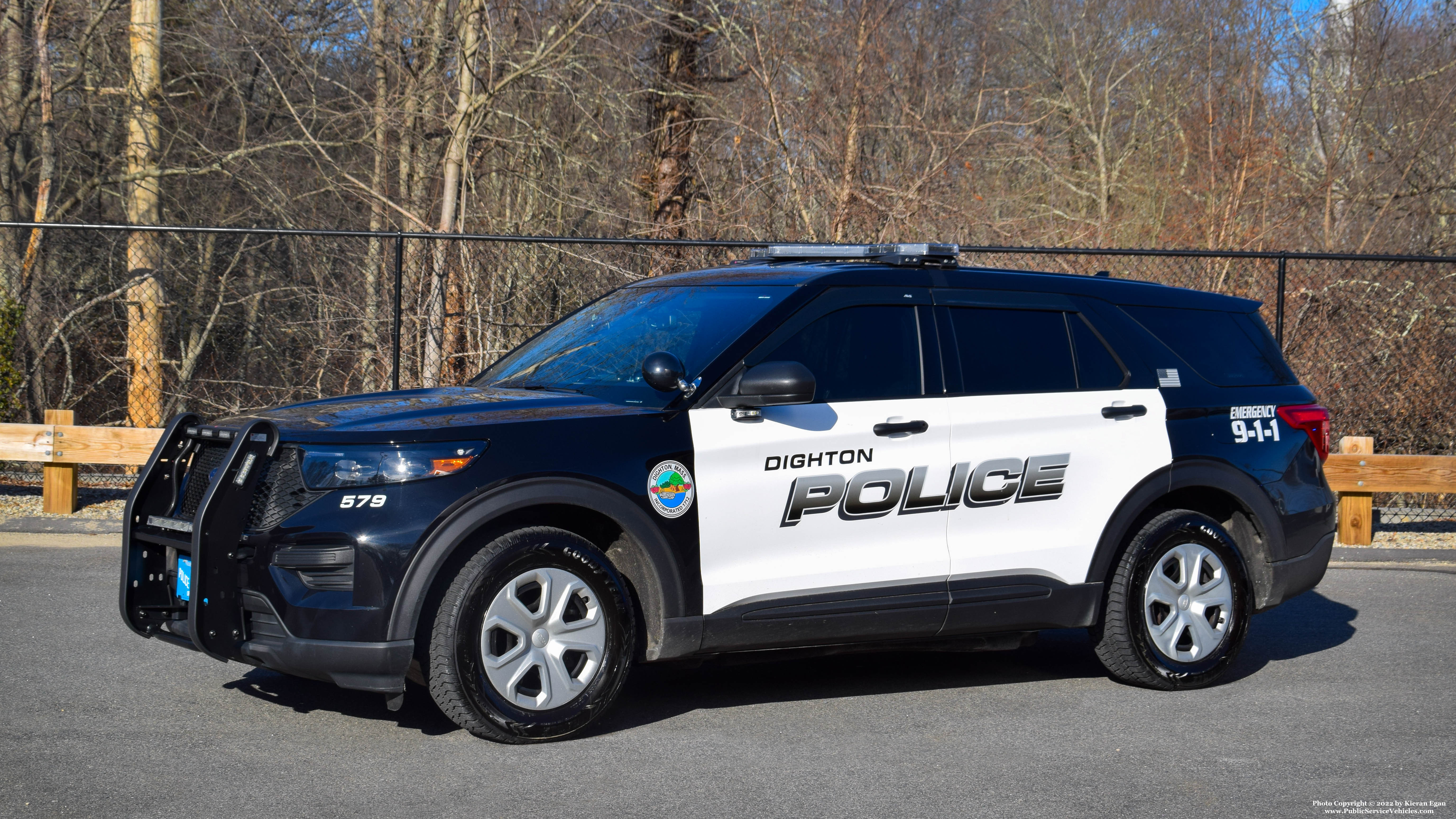 A photo  of Dighton Police
            Cruiser 579, a 2020 Ford Police Interceptor Utility             taken by Kieran Egan