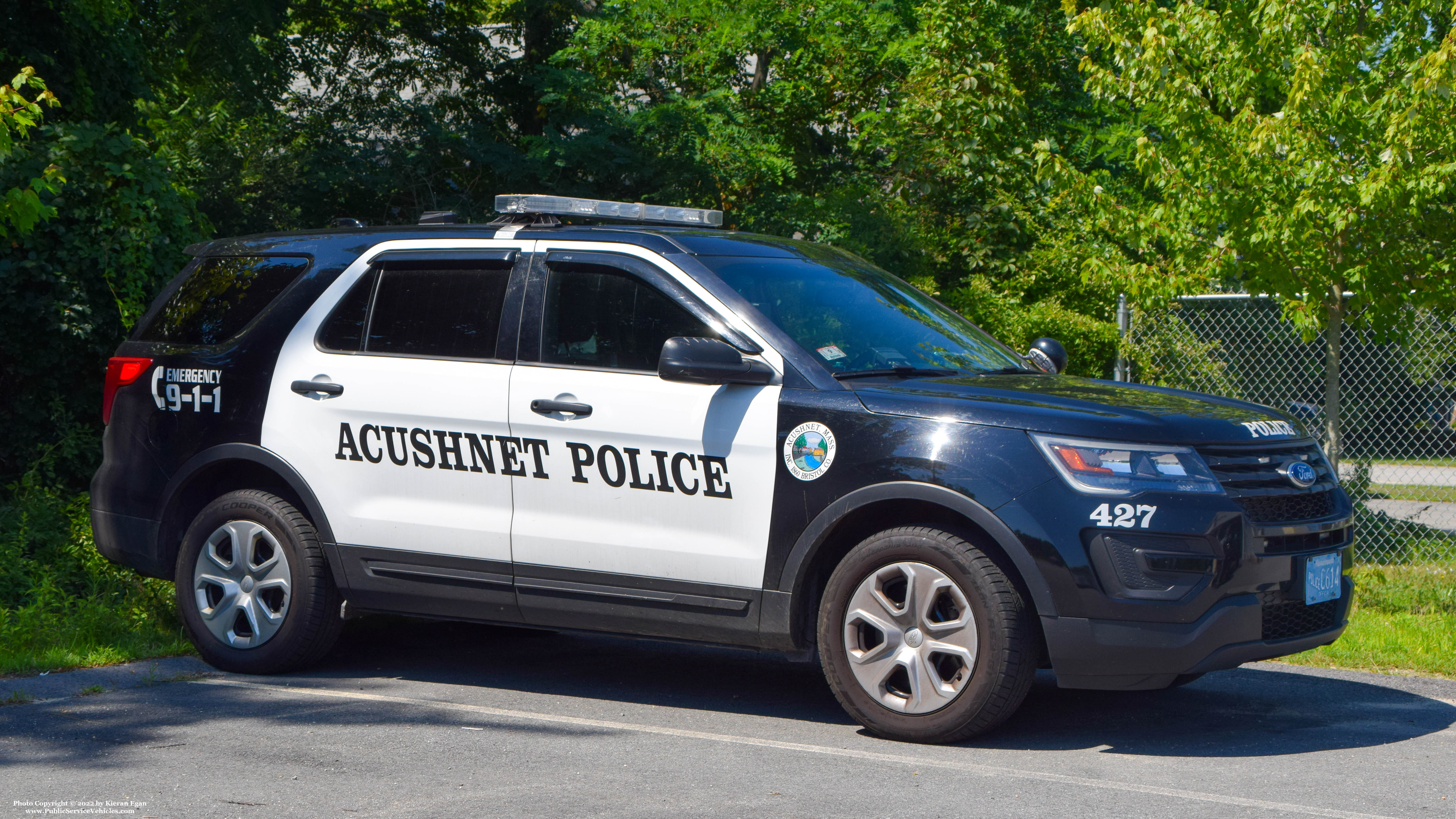 A photo  of Acushnet Police
            Cruiser 427, a 2017 Ford Police Interceptor Utility             taken by Kieran Egan