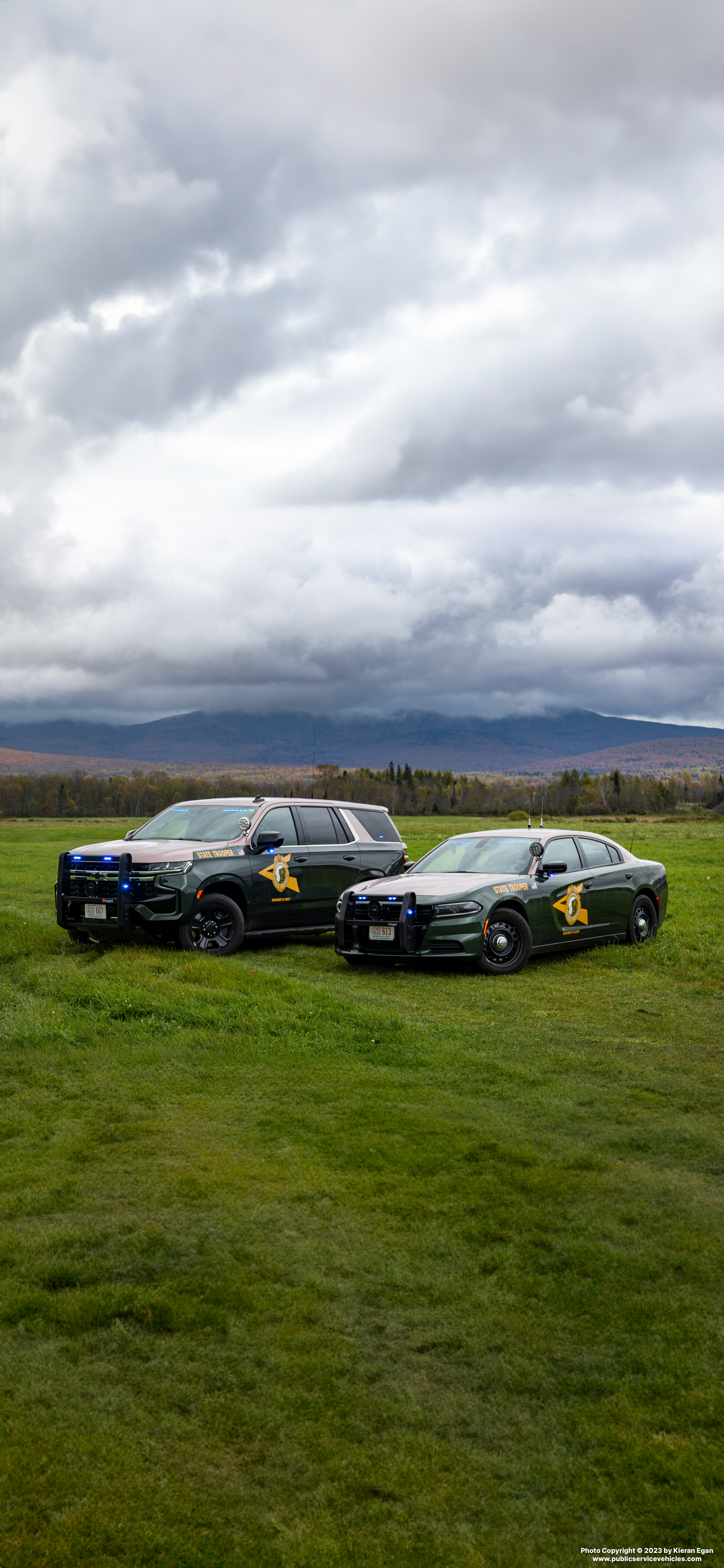 A photo  of New Hampshire State Police
            Cruiser 607, a 2022 Chevrolet Tahoe             taken by Kieran Egan