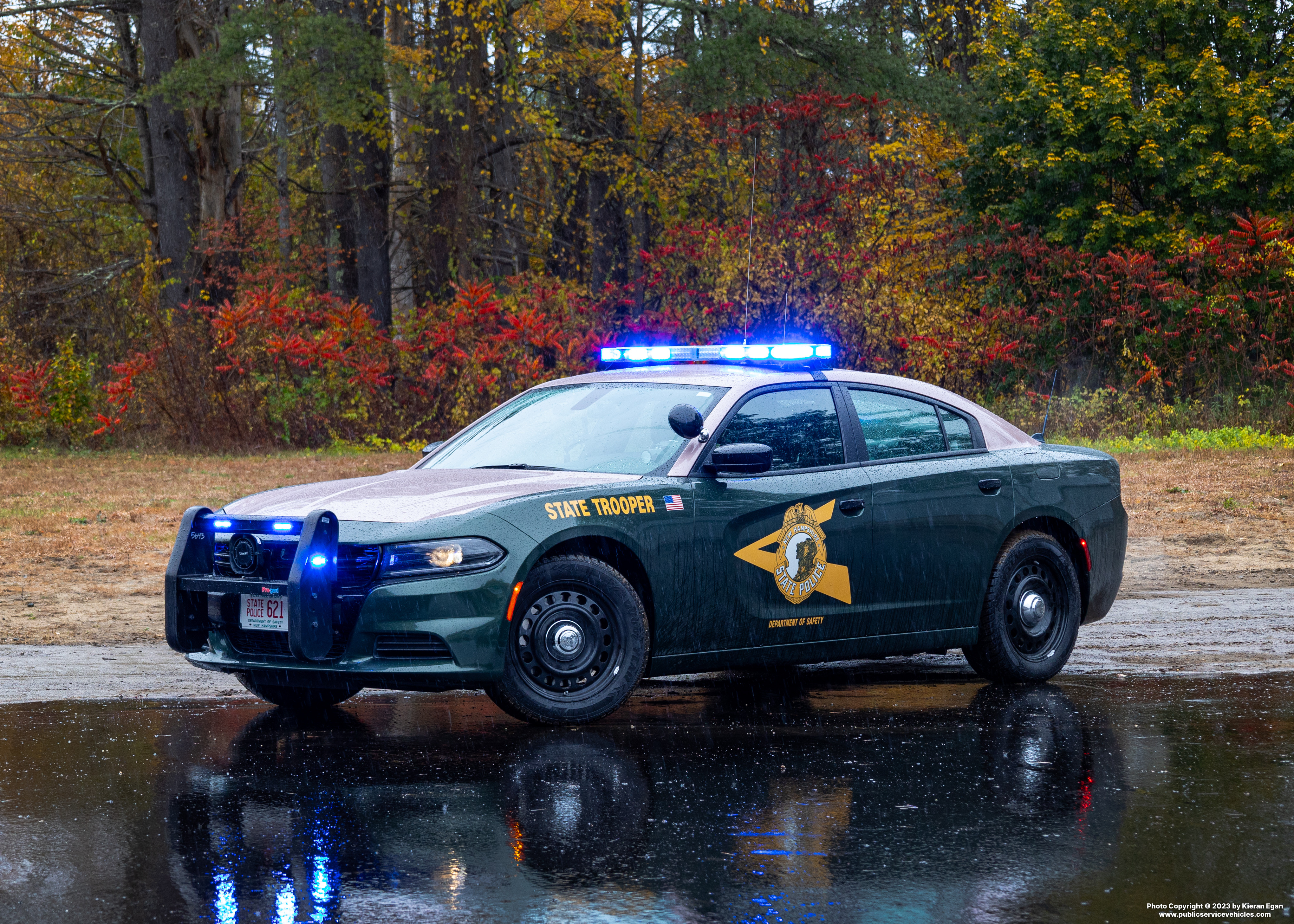 A photo  of New Hampshire State Police
            Cruiser 621, a 2022 Dodge Charger             taken by Kieran Egan