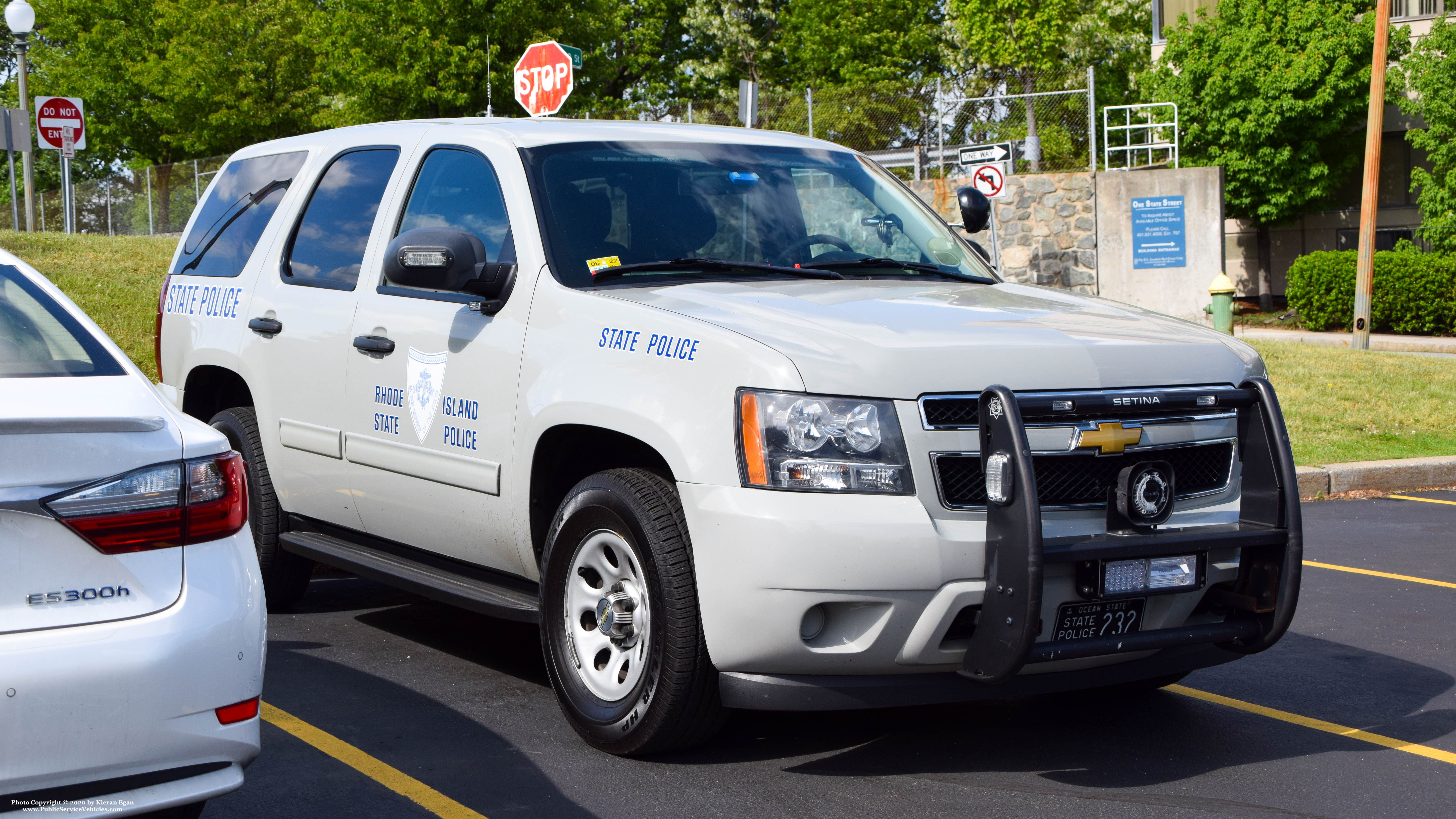 A photo  of Rhode Island State Police
            Cruiser 232, a 2013 Chevrolet Tahoe             taken by Kieran Egan