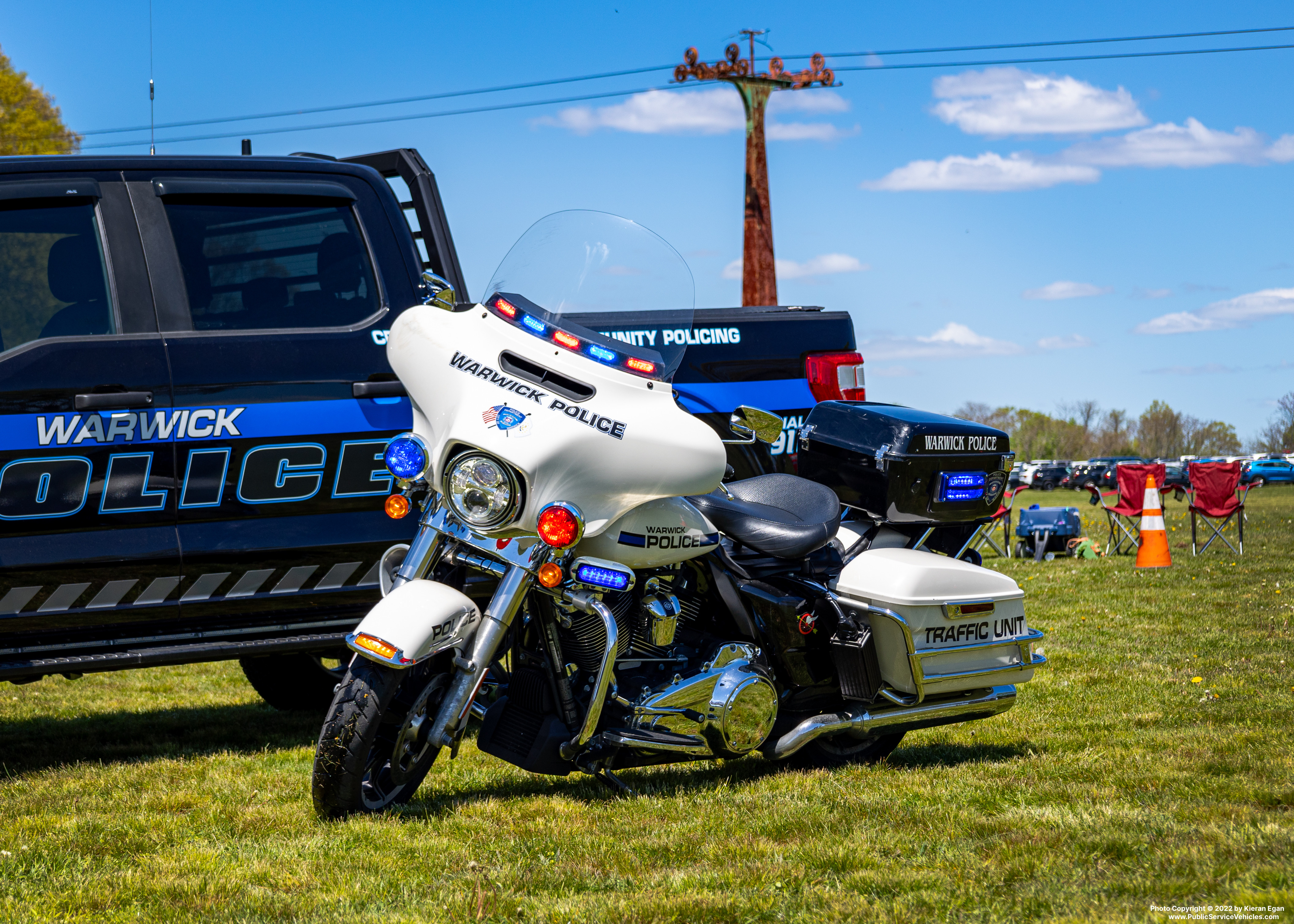 A photo  of Warwick Police
            Motorcycle 8, a 2020-2022 Harley-Davidson Electra Glide             taken by Kieran Egan