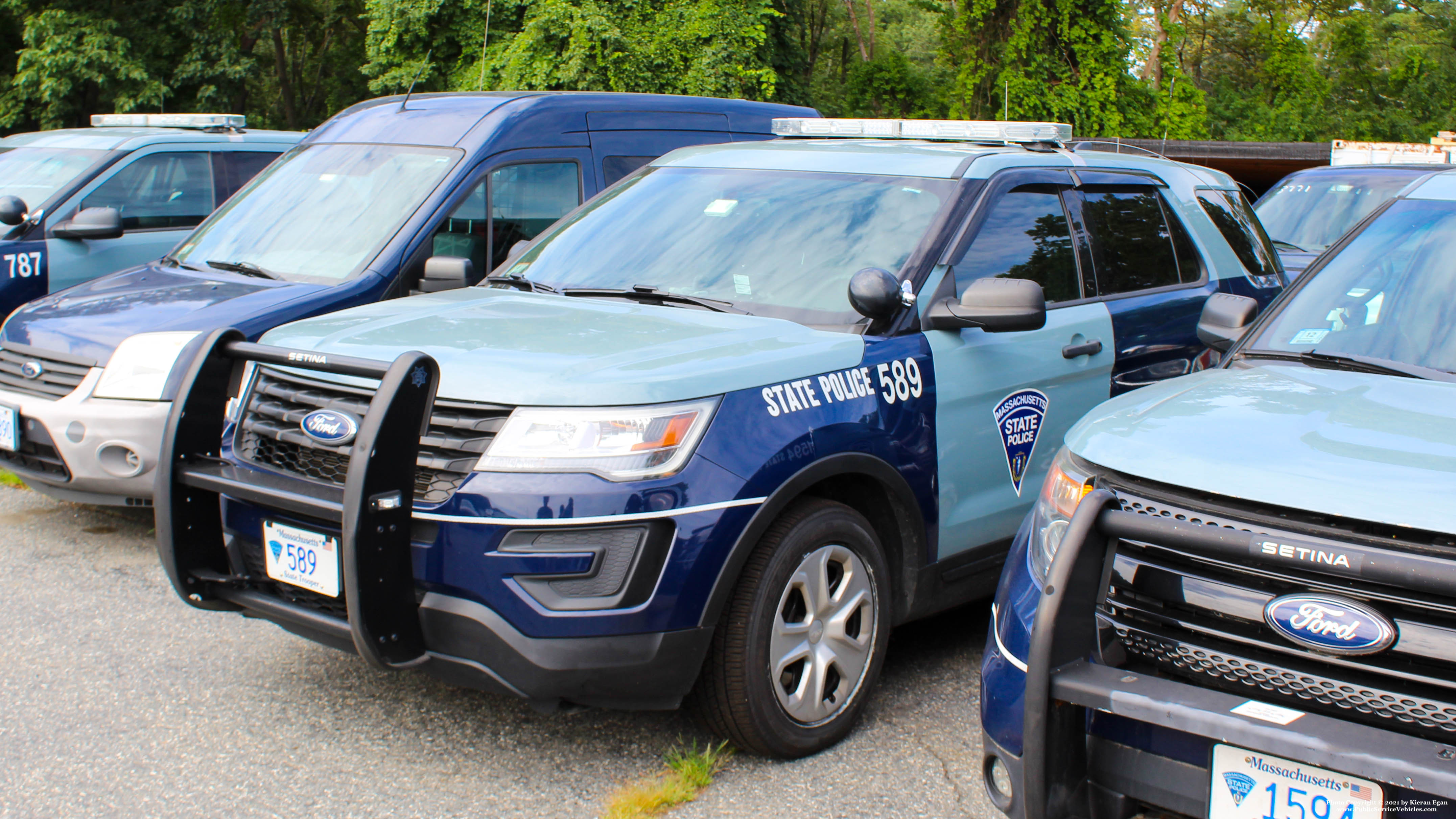 A photo  of Massachusetts State Police
            Cruiser 589, a 2018 Ford Police Interceptor Utility             taken by Kieran Egan