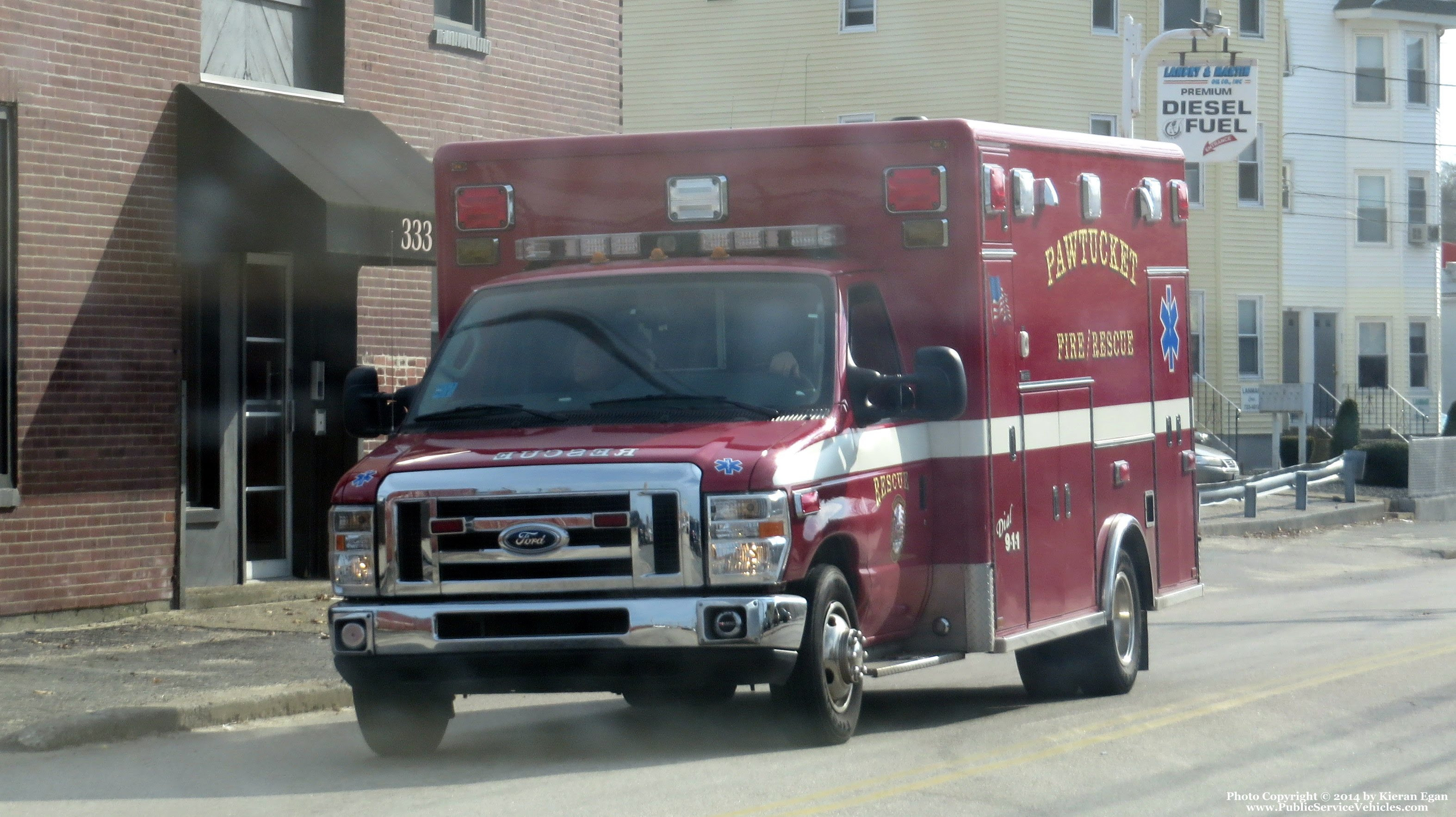 A photo  of Pawtucket Fire
            Rescue 3, a 2009 Ford E-450             taken by Kieran Egan