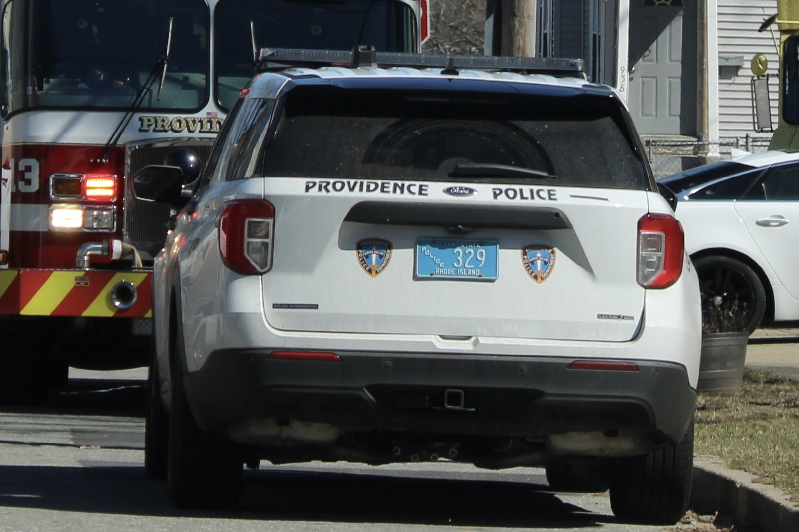 A photo  of Providence Police
            Cruiser 329, a 2020-2021 Ford Police Interceptor Utility             taken by @riemergencyvehicles