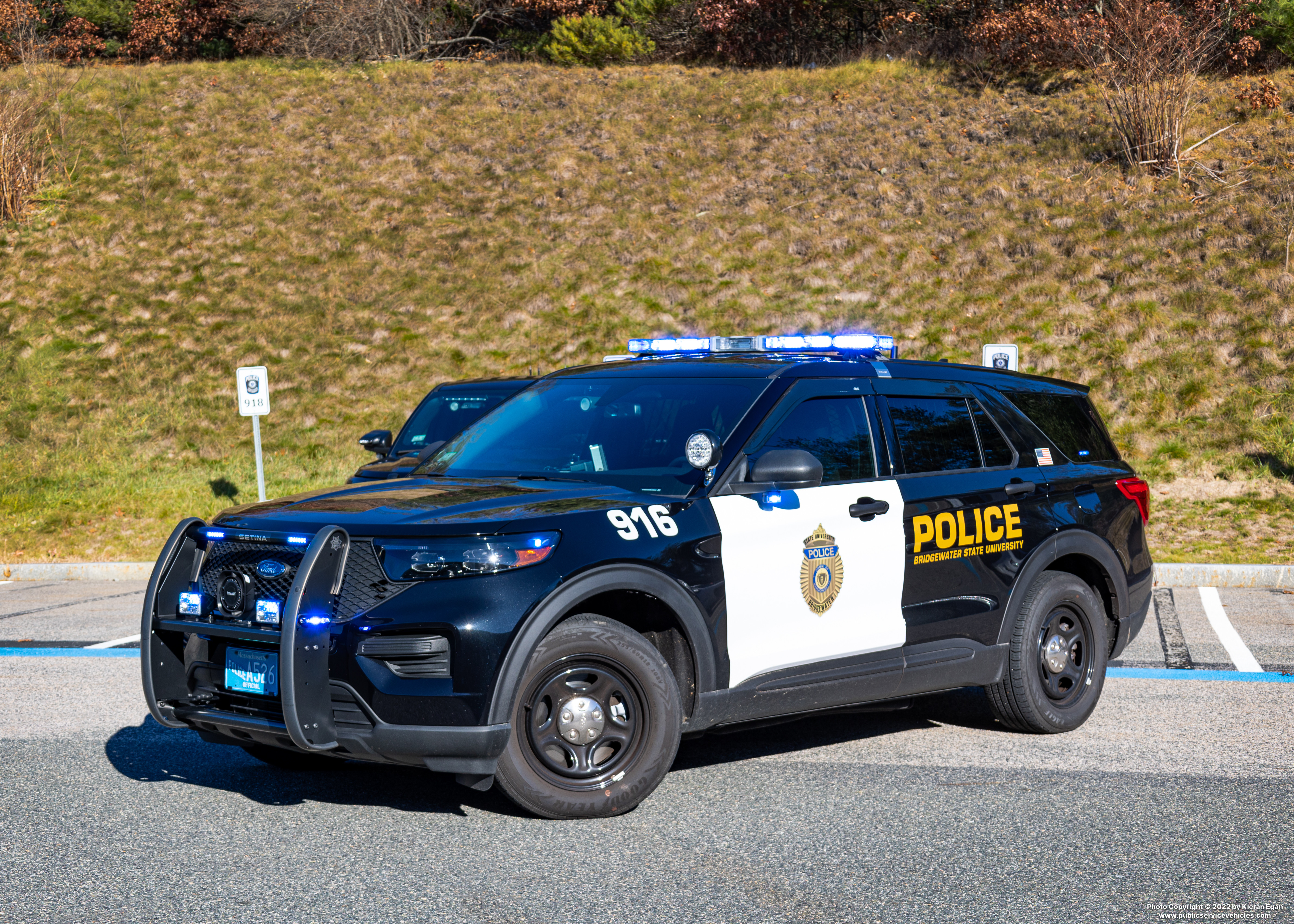 A photo  of Bridgewater State University Police
            Cruiser 916, a 2021 Ford Police Interceptor Utility             taken by Kieran Egan