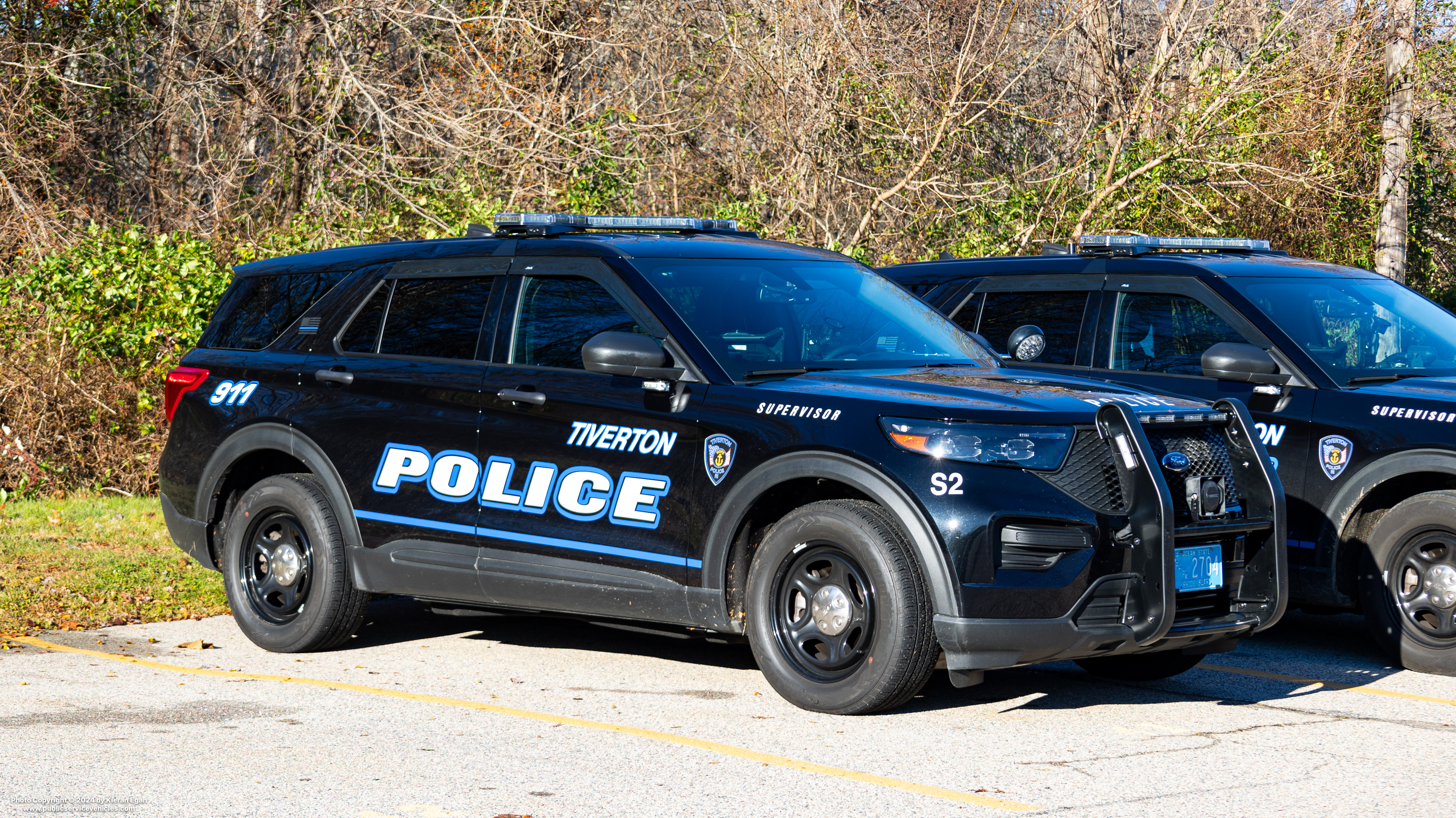 A photo  of Tiverton Police
            Cruiser S2, a 2023 Ford Police Interceptor Utility             taken by Kieran Egan