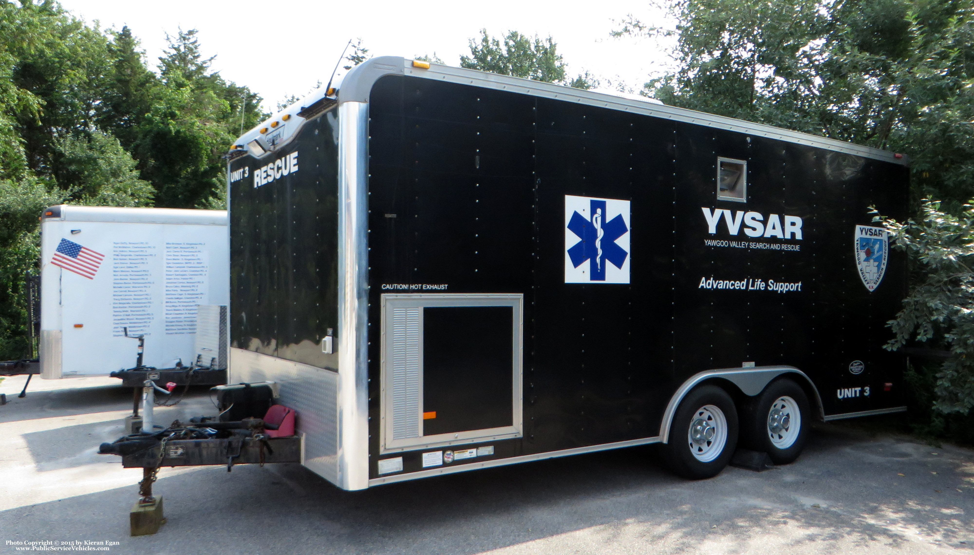 A photo  of Yawgoo Valley Search and Rescue
            Unit 3, a 1990-2015 Haulmark Trailer             taken by Kieran Egan