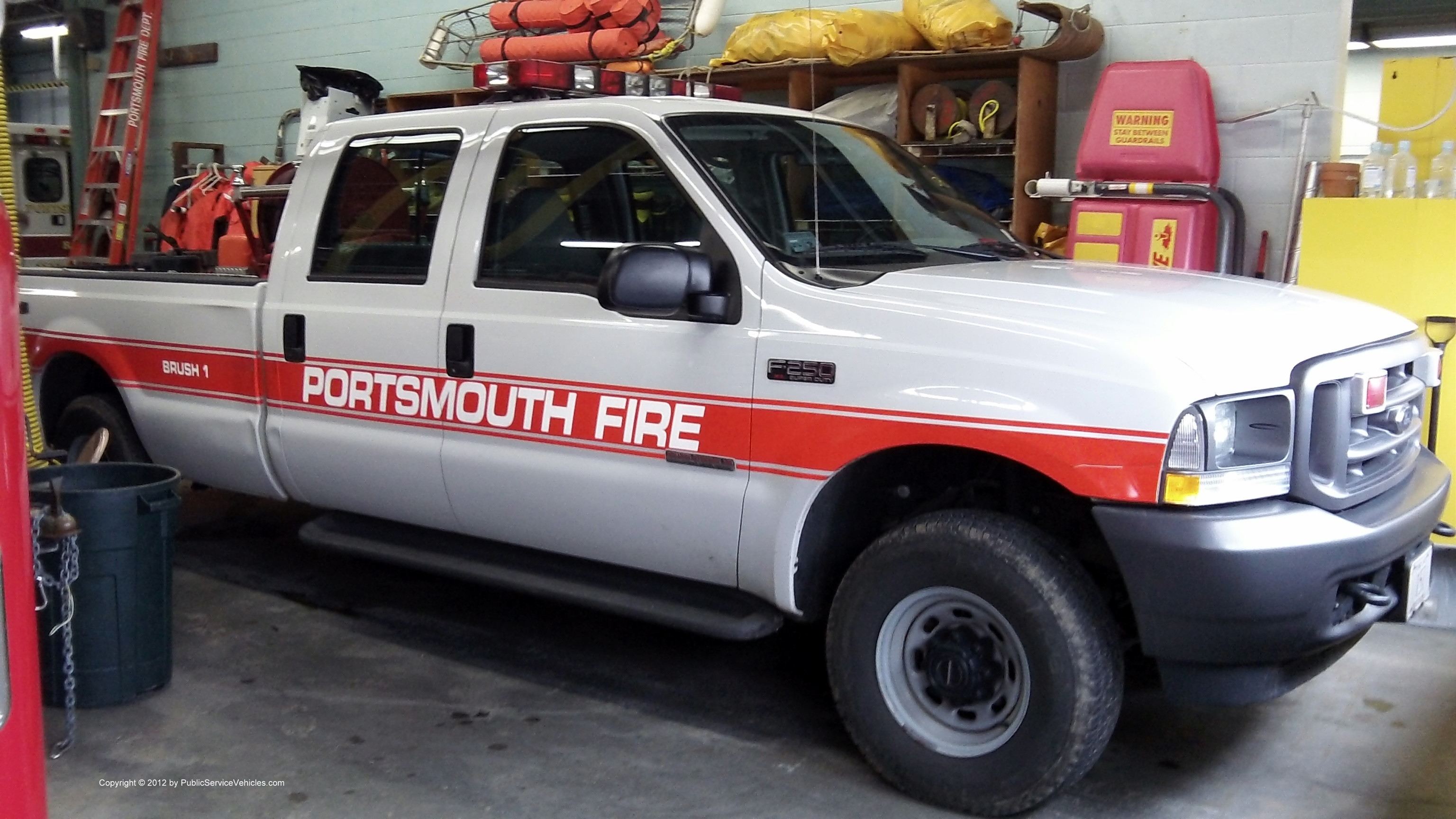 A photo  of Portsmouth Fire
            Brush 1, a 2004 F-250 Crew Cab             taken by Kieran Egan