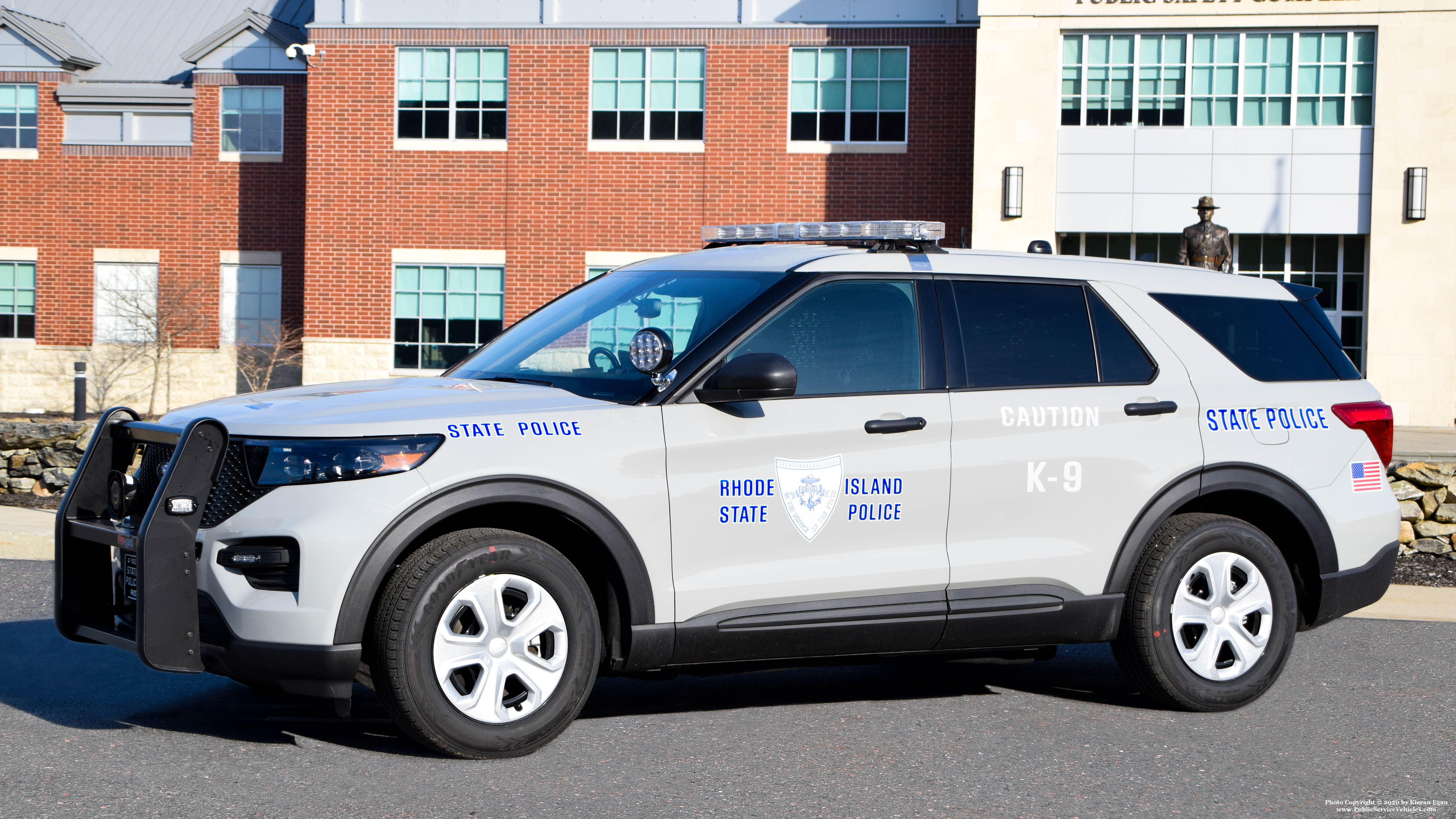 A photo  of Rhode Island State Police
            Cruiser 223, a 2020 Ford Police Interceptor Utility             taken by Kieran Egan