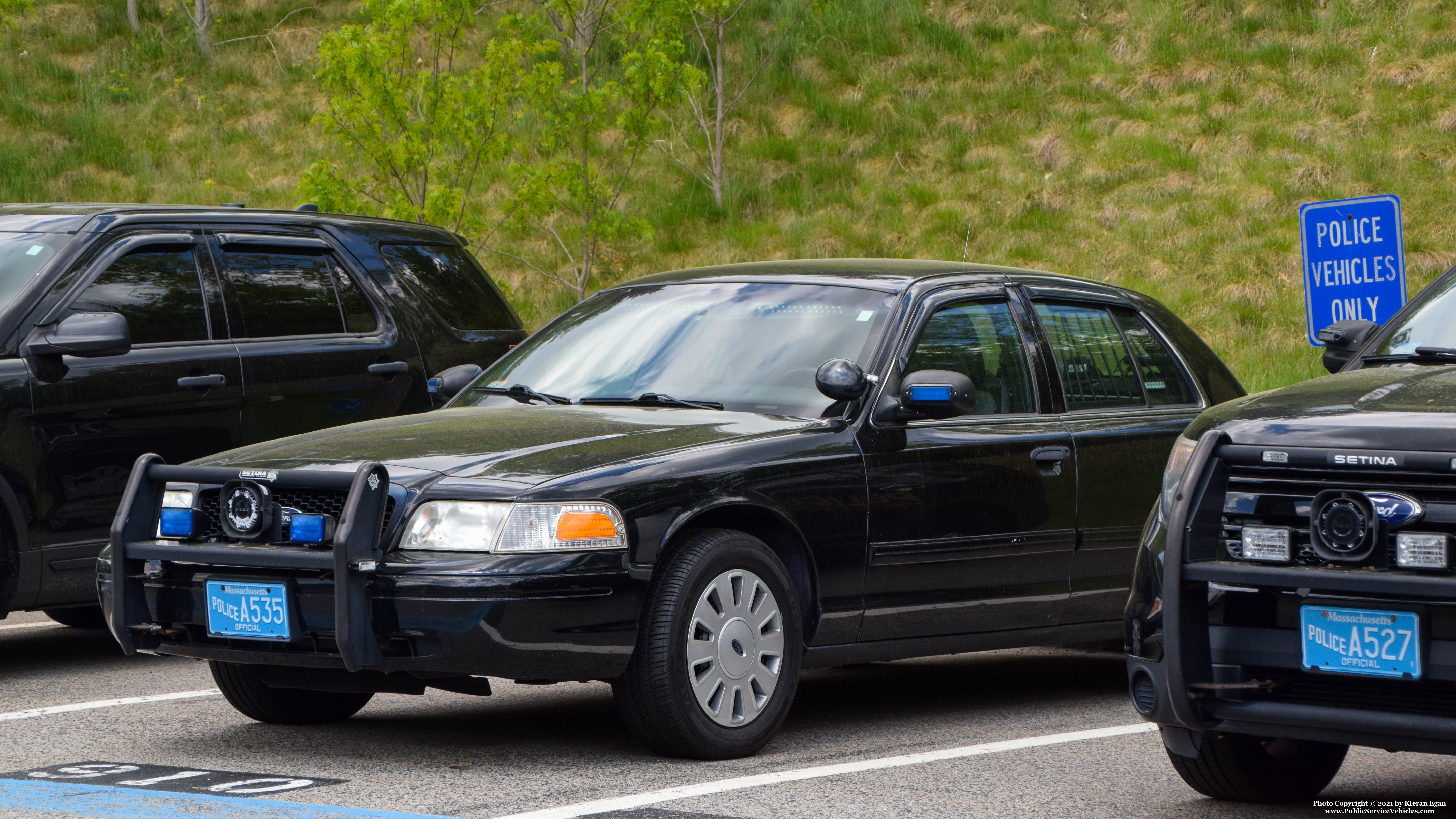 A photo  of Bridgewater State University Police
            Cruiser 910, a 2011 Ford Crown Victoria Police Interceptor             taken by Kieran Egan