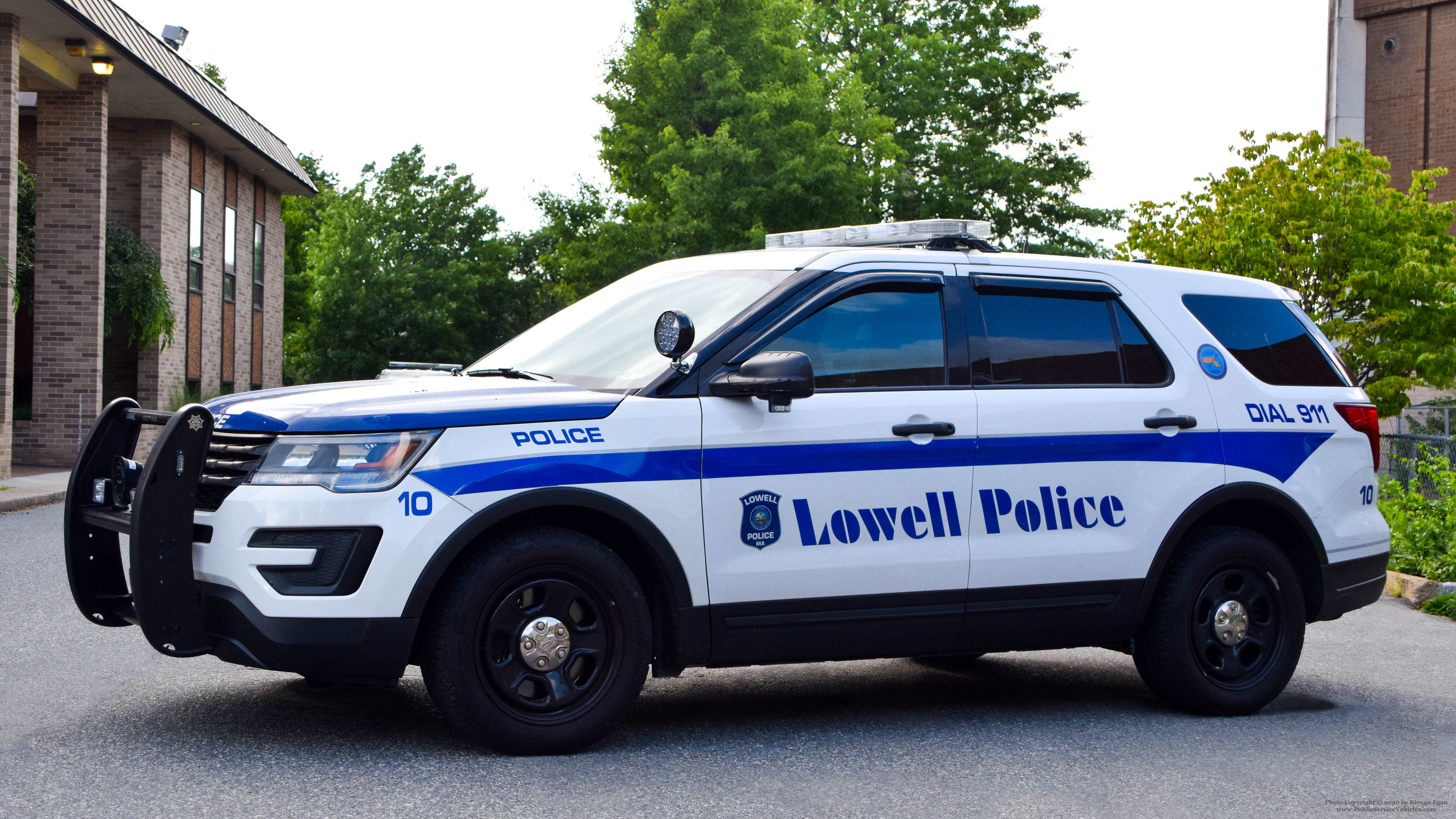 A photo  of Lowell Police
            Car 10, a 2018 Ford Police Interceptor Utility             taken by Kieran Egan